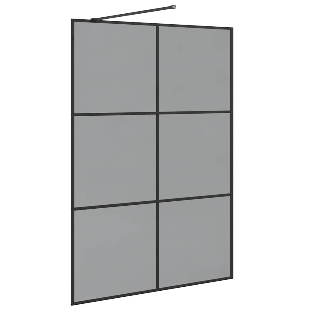 Walk-in Shower Wall Black 140 x 195 cm Tempered Glass
