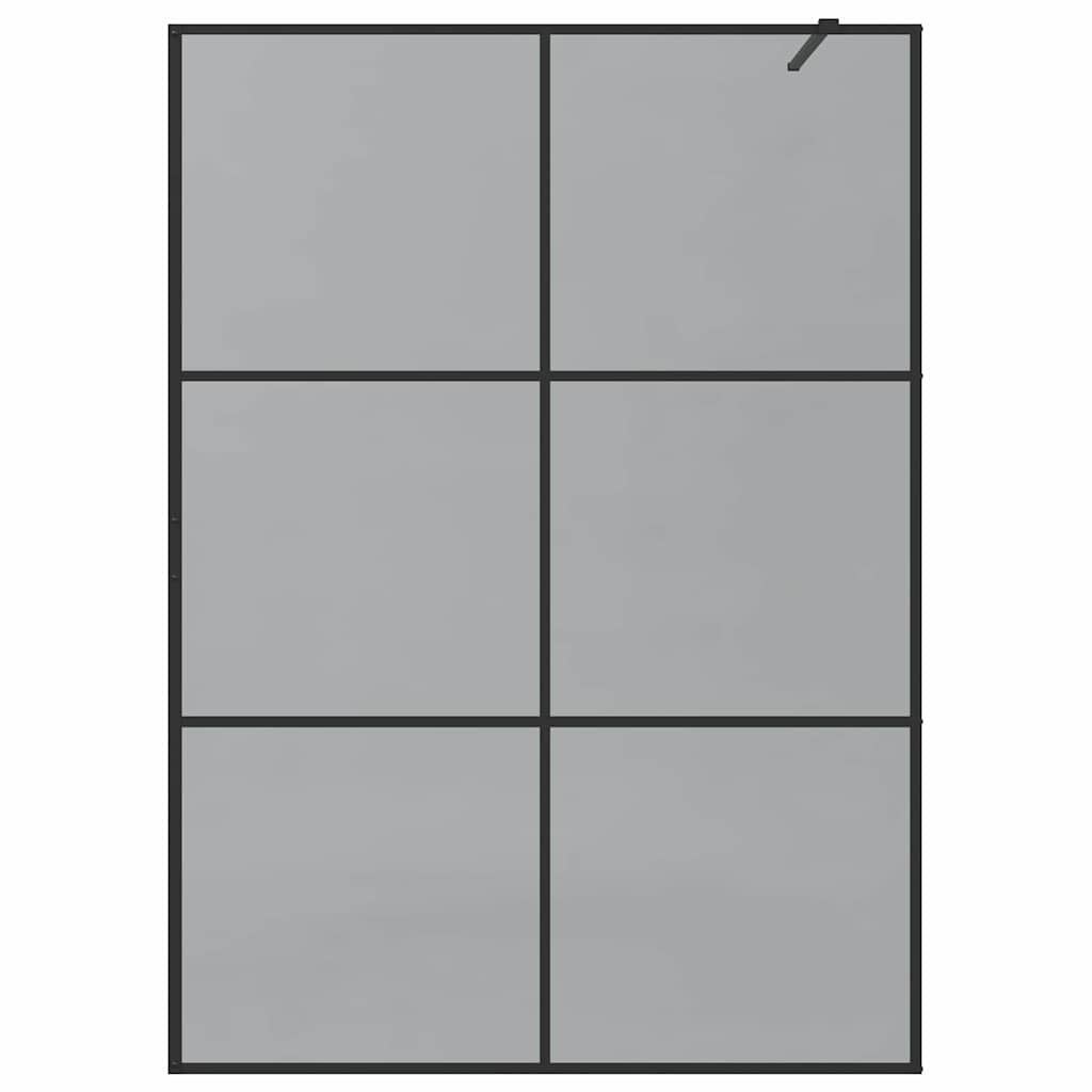 Walk-in Shower Wall Black 140 x 195 cm Tempered Glass