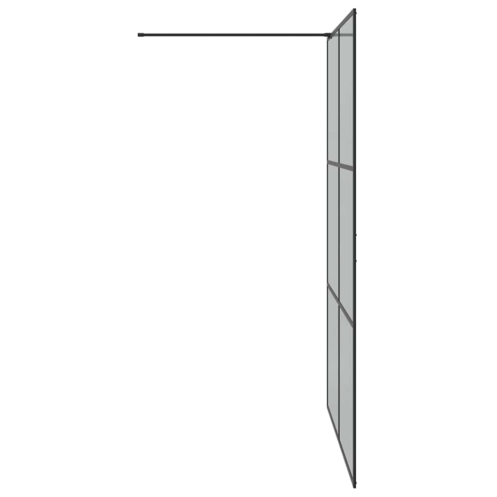 Walk-in Shower Wall Black 140 x 195 cm Tempered Glass