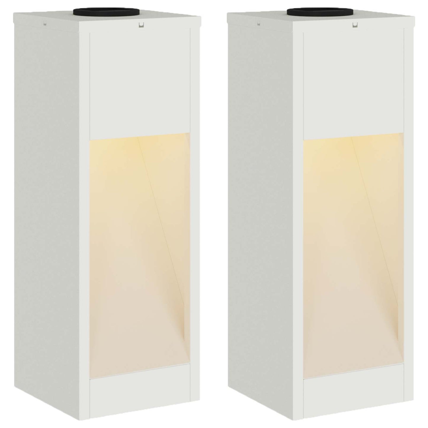 Solar Led Pathway Light 2 pcs White Cold Rolled Steel