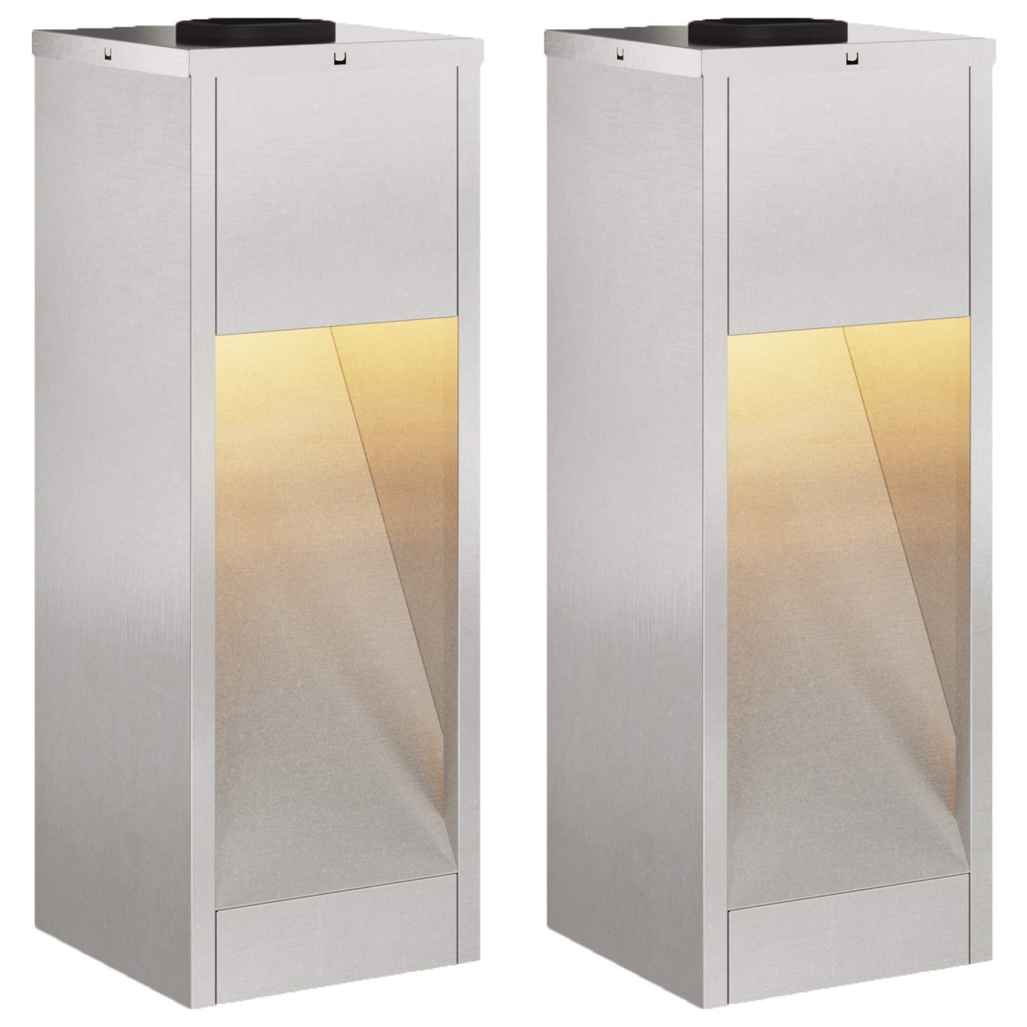 Solar Led Pathway Light 2 pcs Silver Stainless Steel