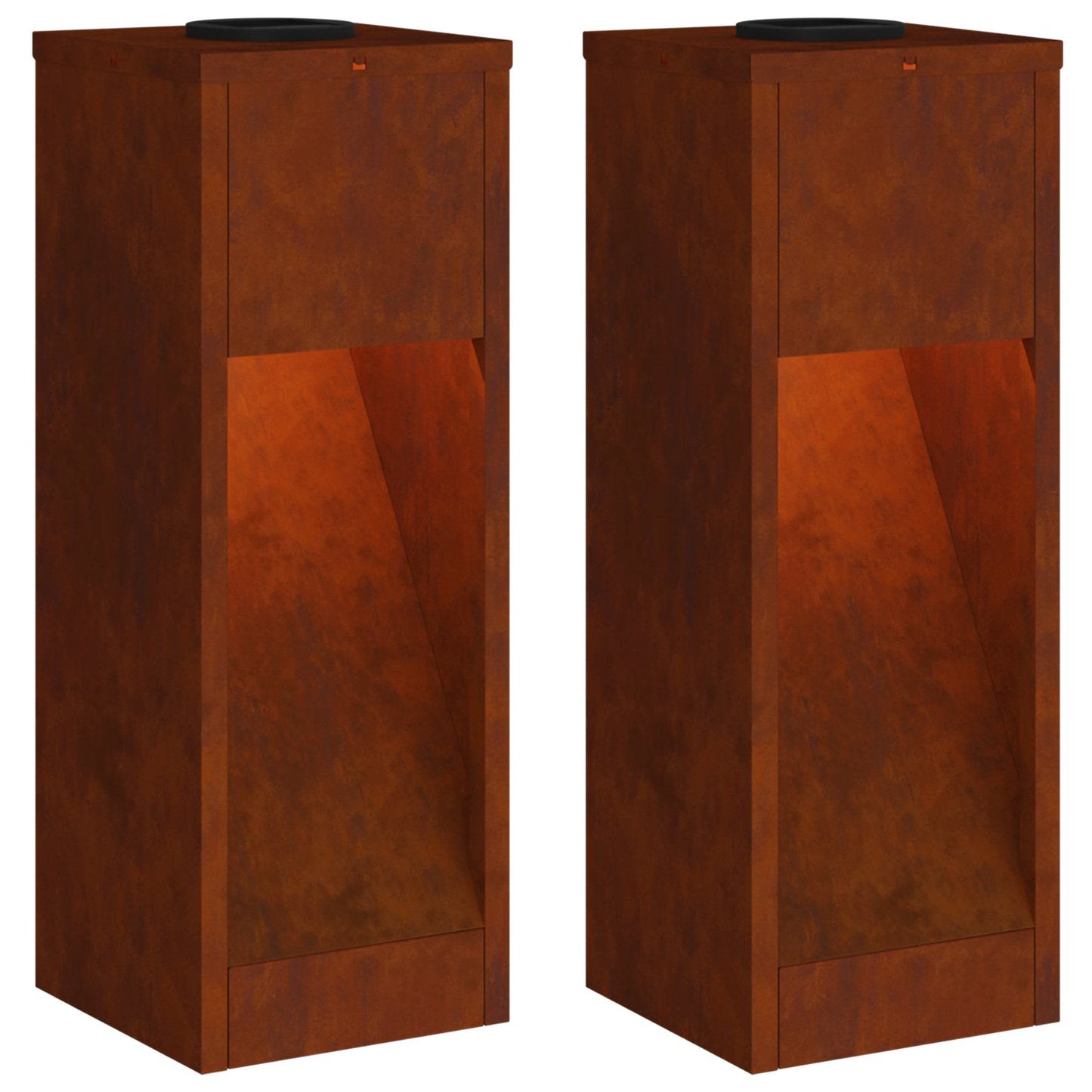 Solar Led Pathway Light 2 pcs Bronze Weathering Steel