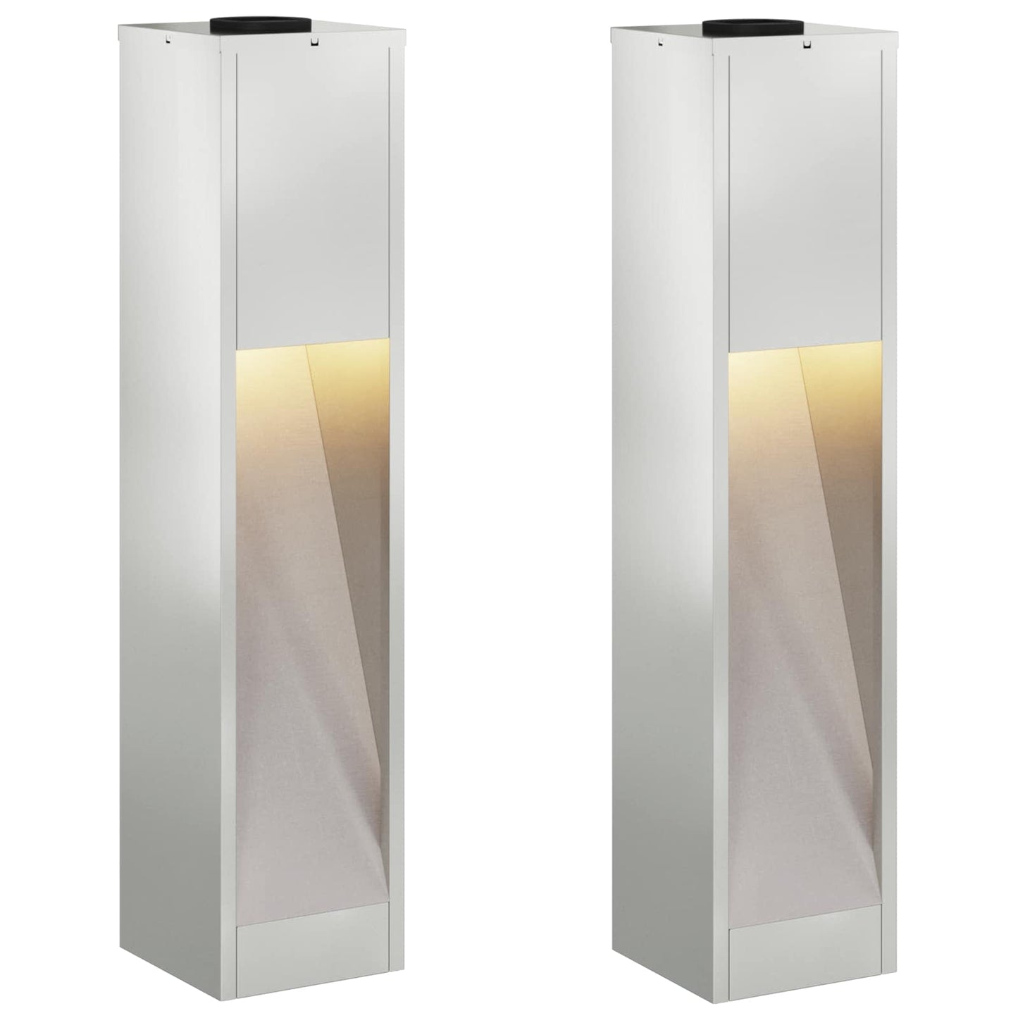 Solar Led Pathway Light 2 pcs Silver Galvanized