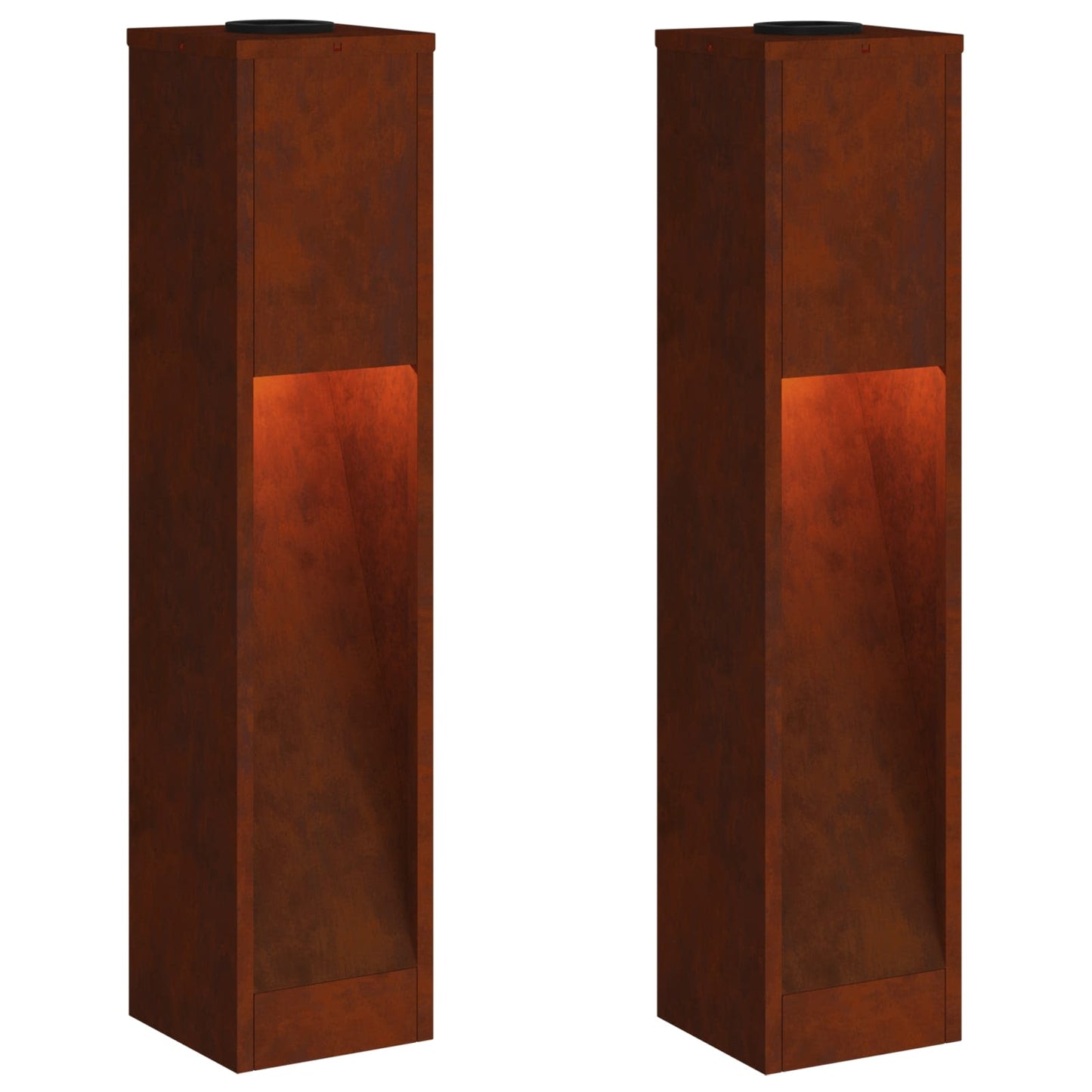 Solar Led Pathway Light 2 pcs Bronze Weathering Steel