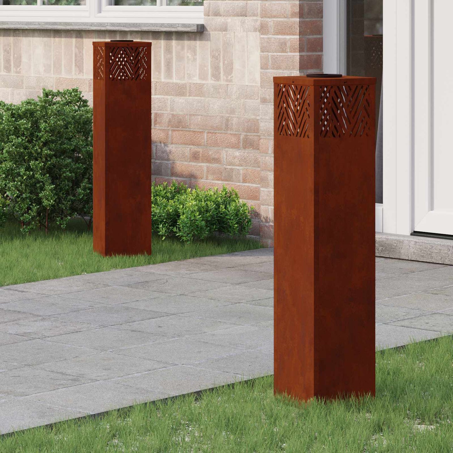 Solar LED Pathway Light 2 pcs Bronze Weathering Steel