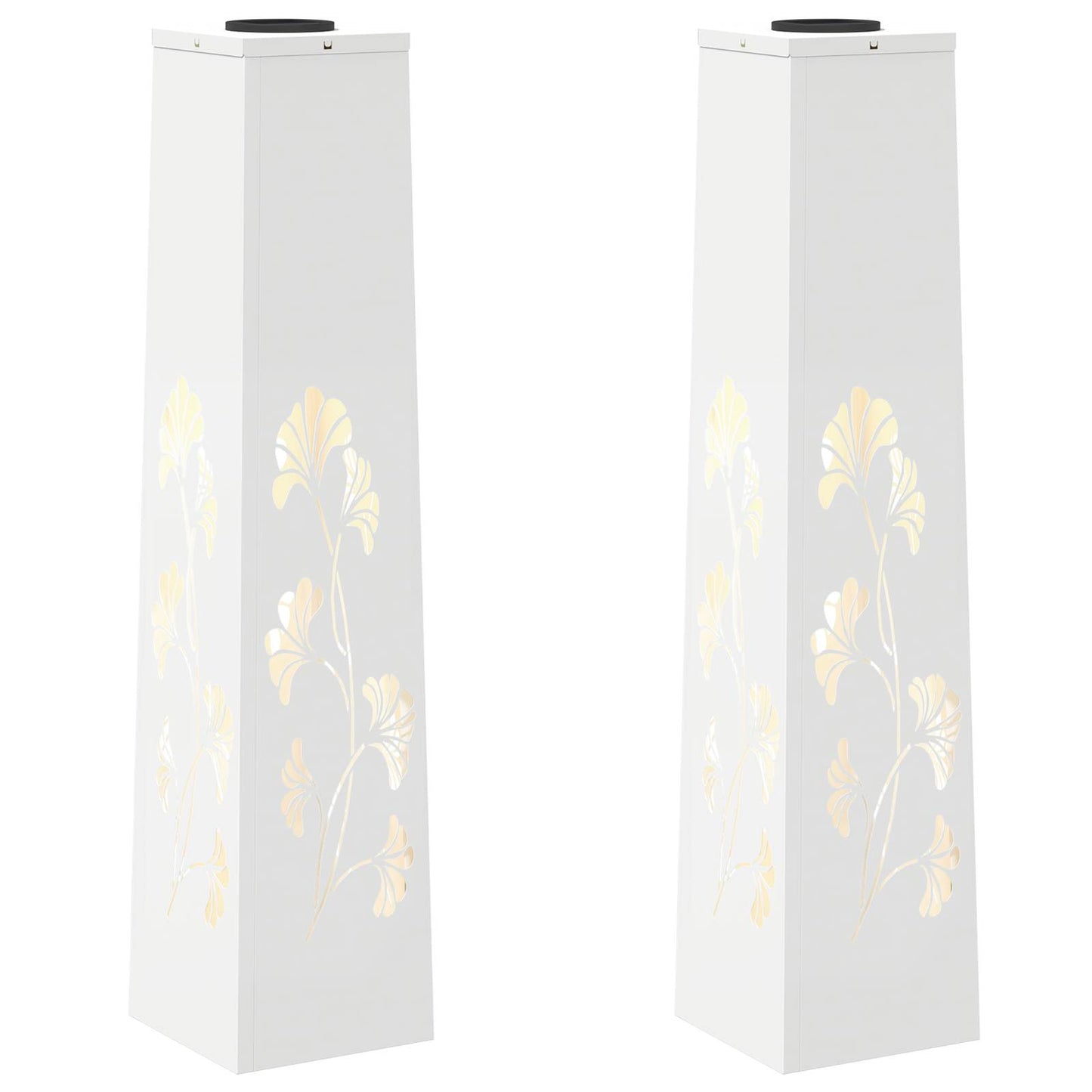 Solar LED Pathway Light 2 pcs White Cold Rolled Steel