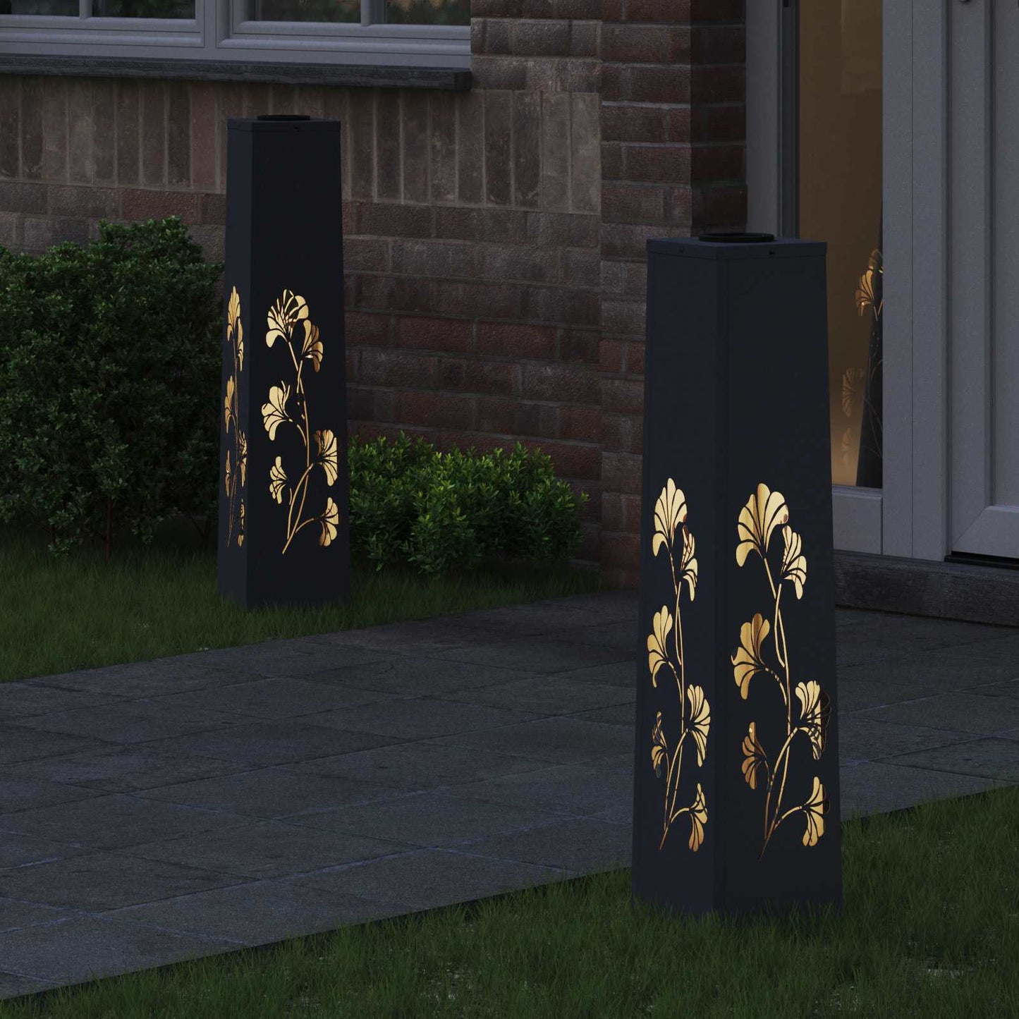 Solar LED Pathway Light 2 pcs Anthracite Cold Rolled Steel
