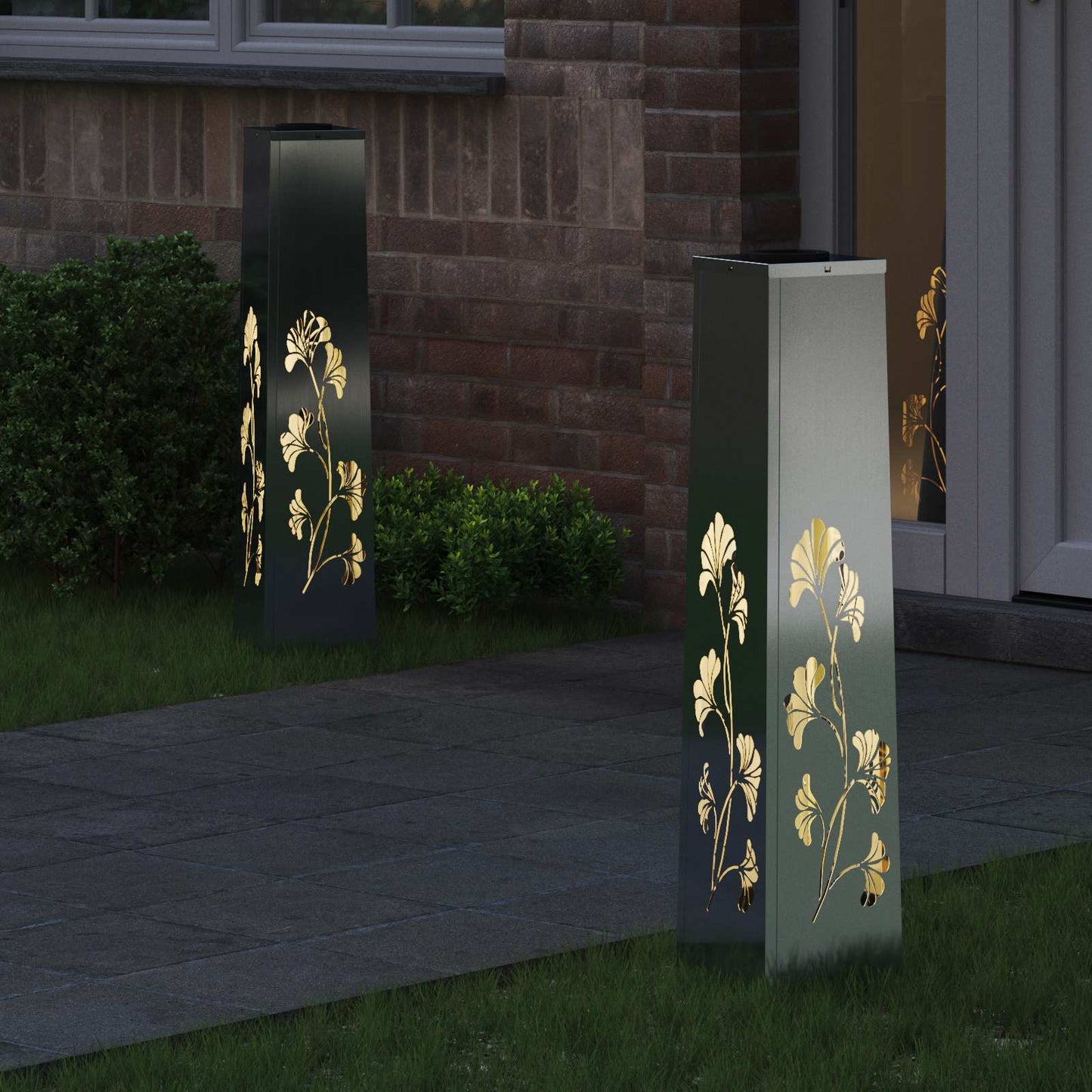 Solar LED Pathway Light 2 pcs Silver Galvanized Steel
