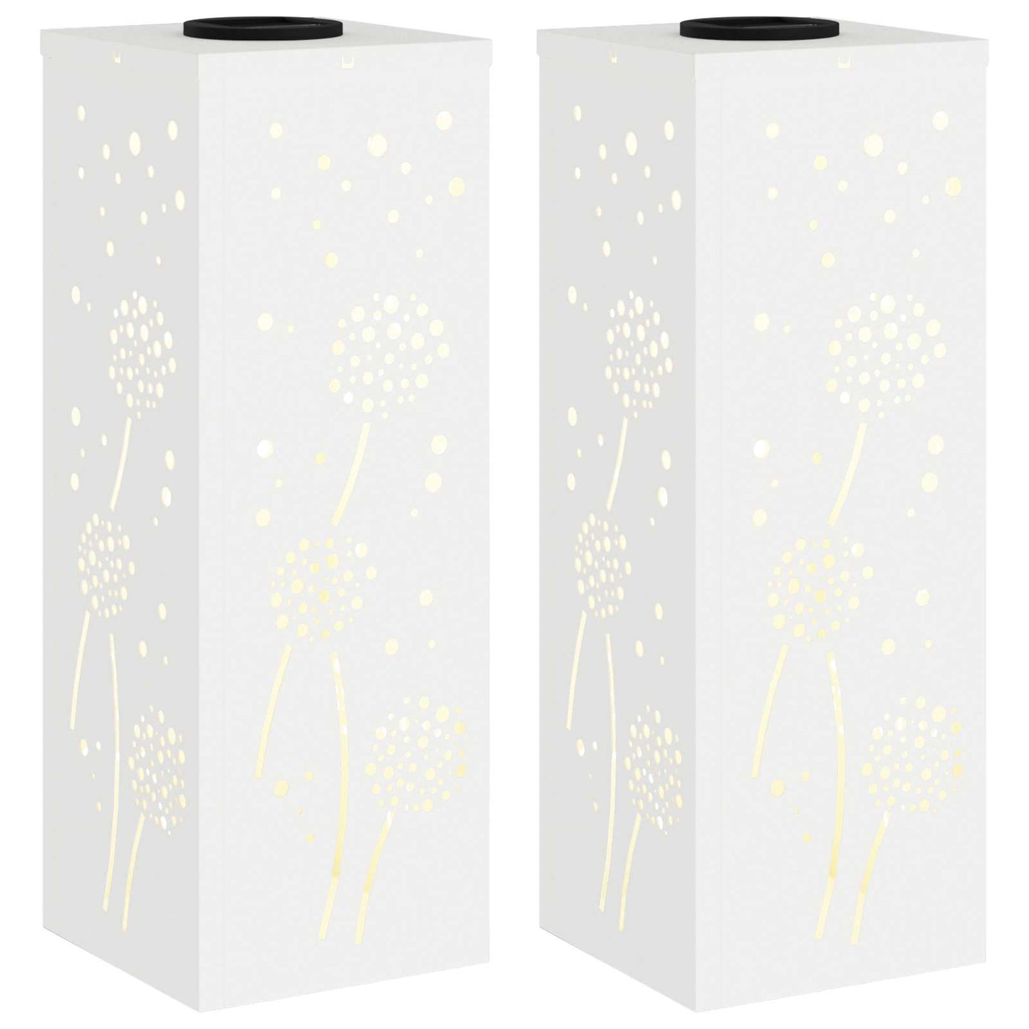Solar LED Pathway Light 2 pcs White Cold Rolled Steel