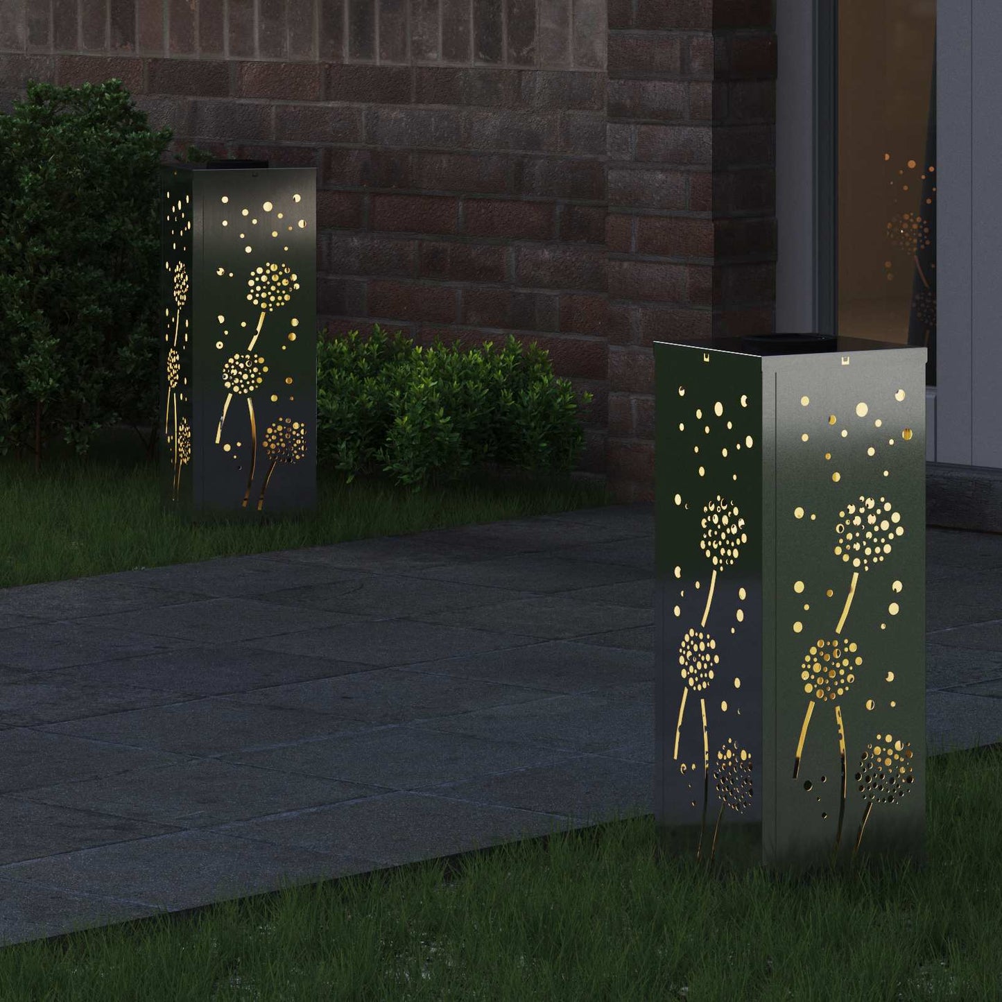 Solar LED Pathway Light 2 pcs Silver Galvanized Steel