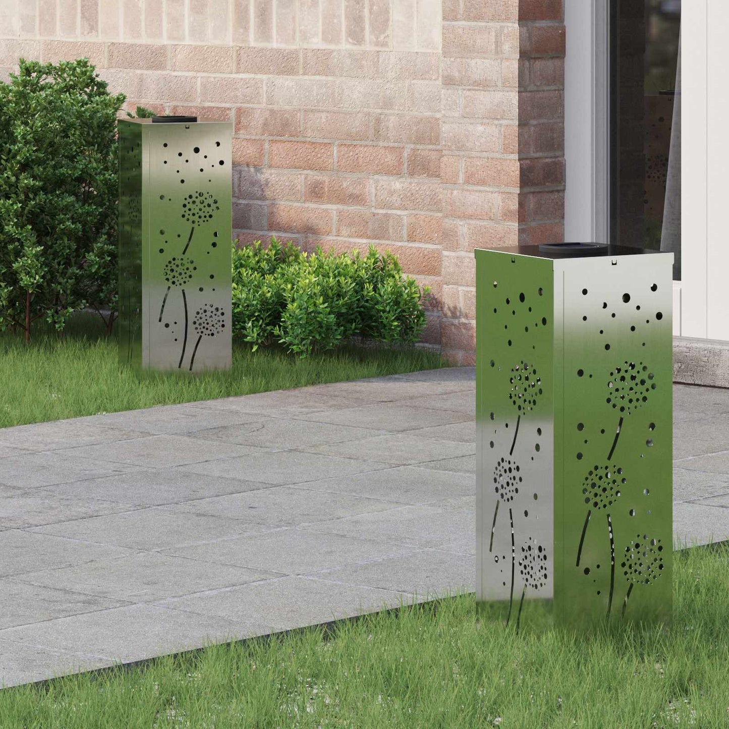 Solar LED Pathway Light 2 pcs Silver Galvanized Steel