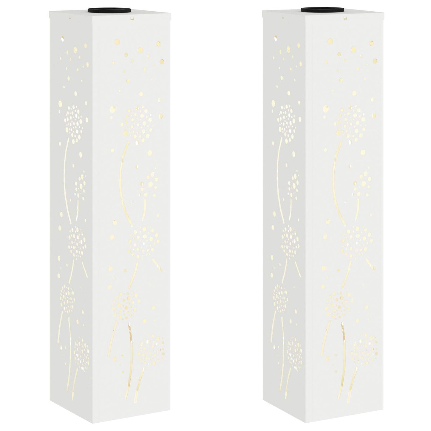 Solar LED Pathway Light 2 pcs White Cold Rolled Steel