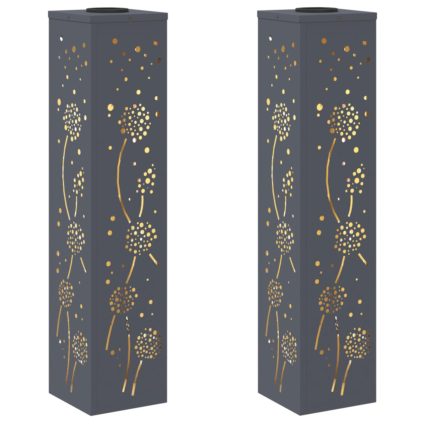 Solar LED Pathway Light 2 pcs Anthracite Cold Rolled Steel