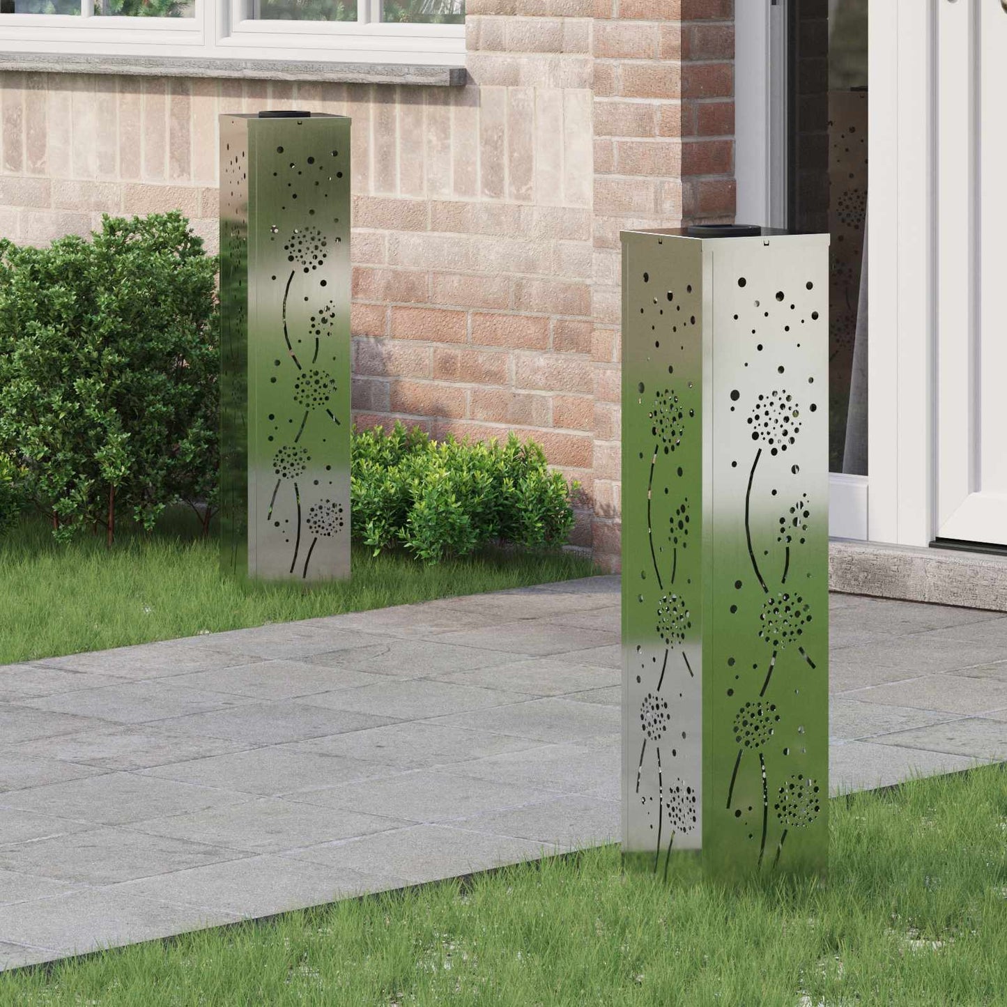 Solar LED Pathway Light 2 pcs Rusty Galvanized
