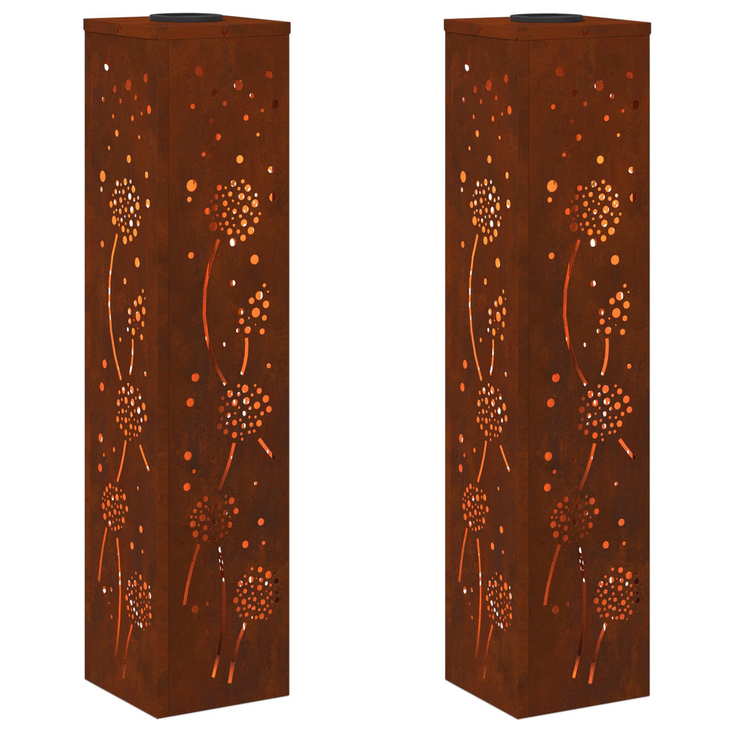 Solar LED Pathway Light 2 pcs Rusty Weathering Steel