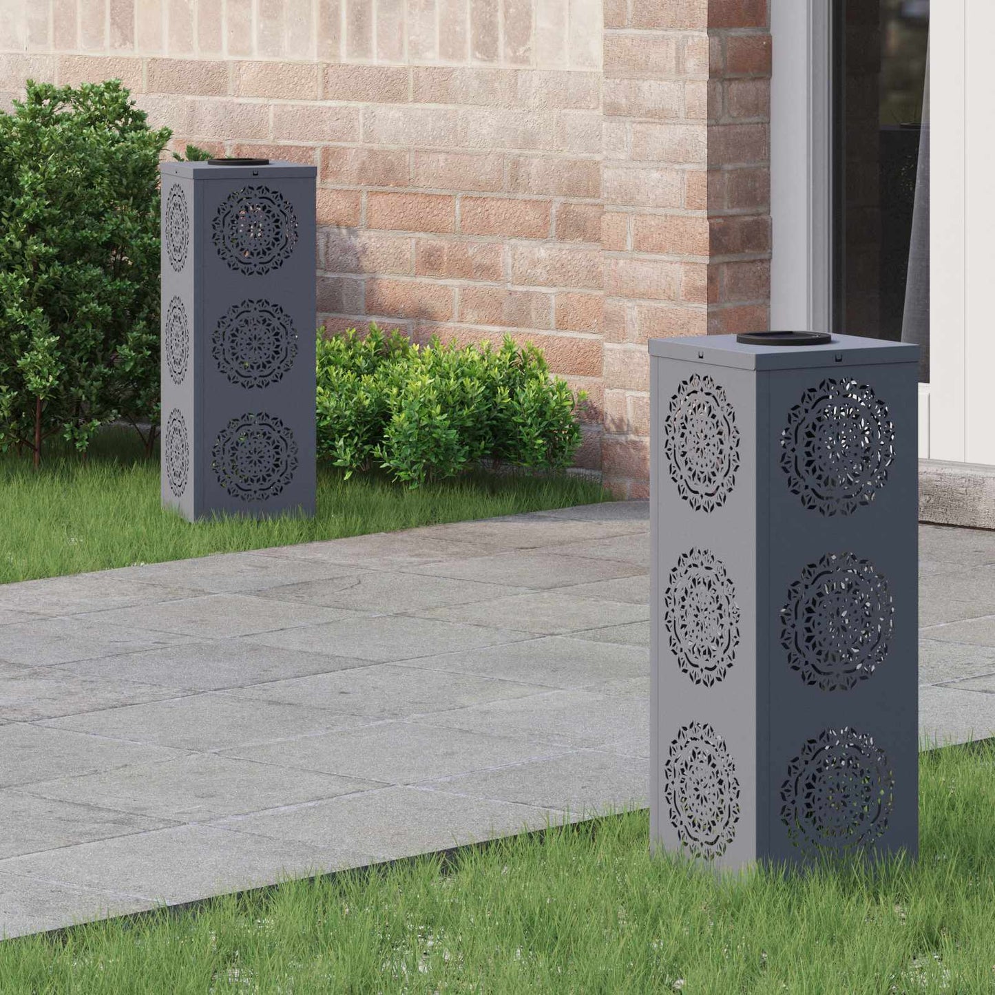Solar LED Pathway Light 2 pcs Anthracite Cold Rolled Steel