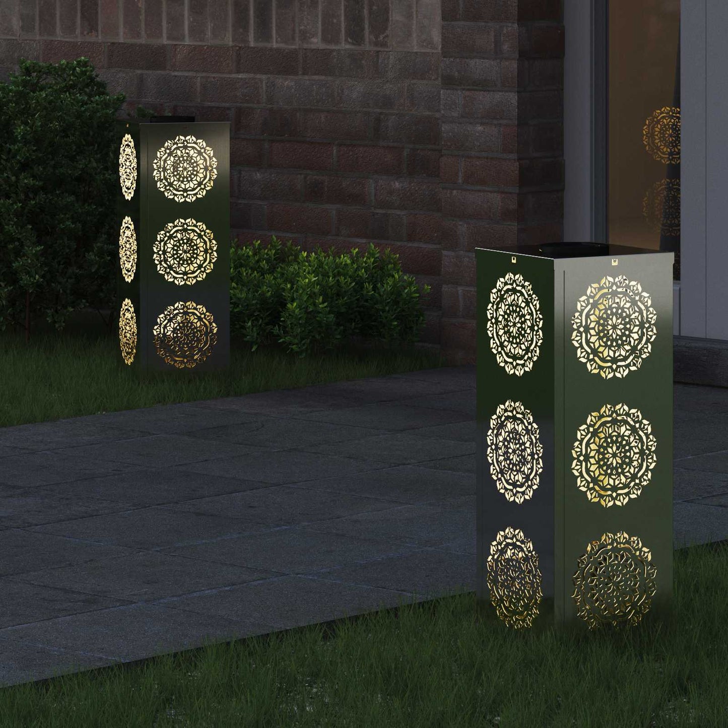 Solar LED Pathway Light 2 pcs Silver Galvanized Steel