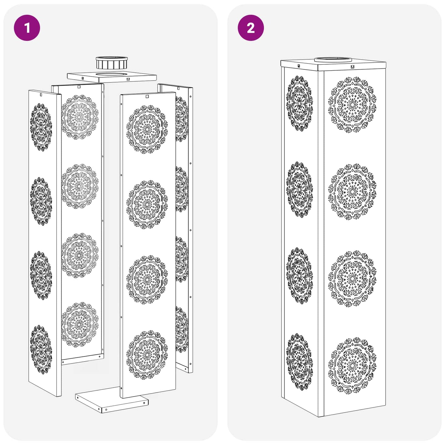 Solar LED Pathway Light 2 pcs Silver Stainless Steel