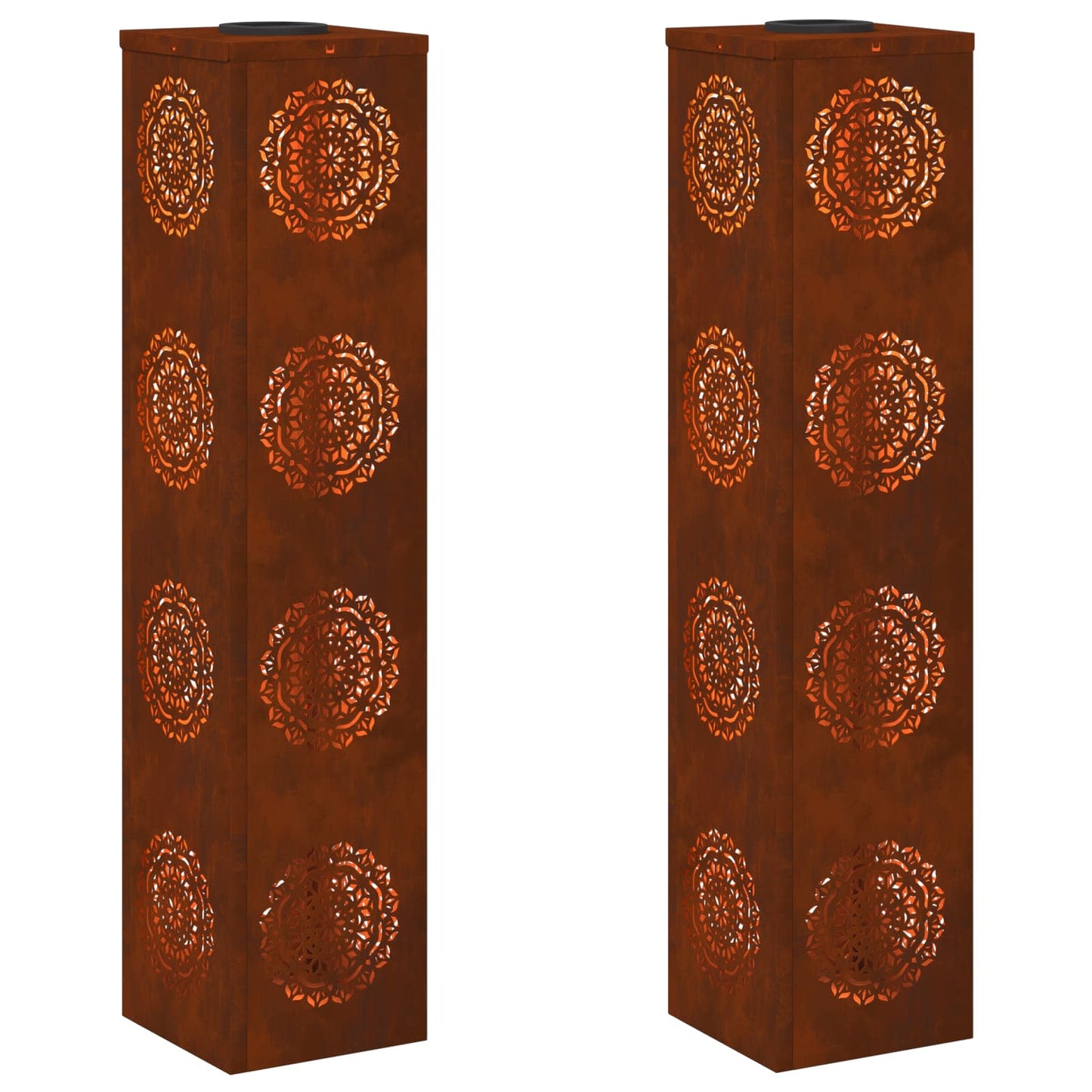 Solar LED Pathway Light 2 pcs Rusty Weathering Steel
