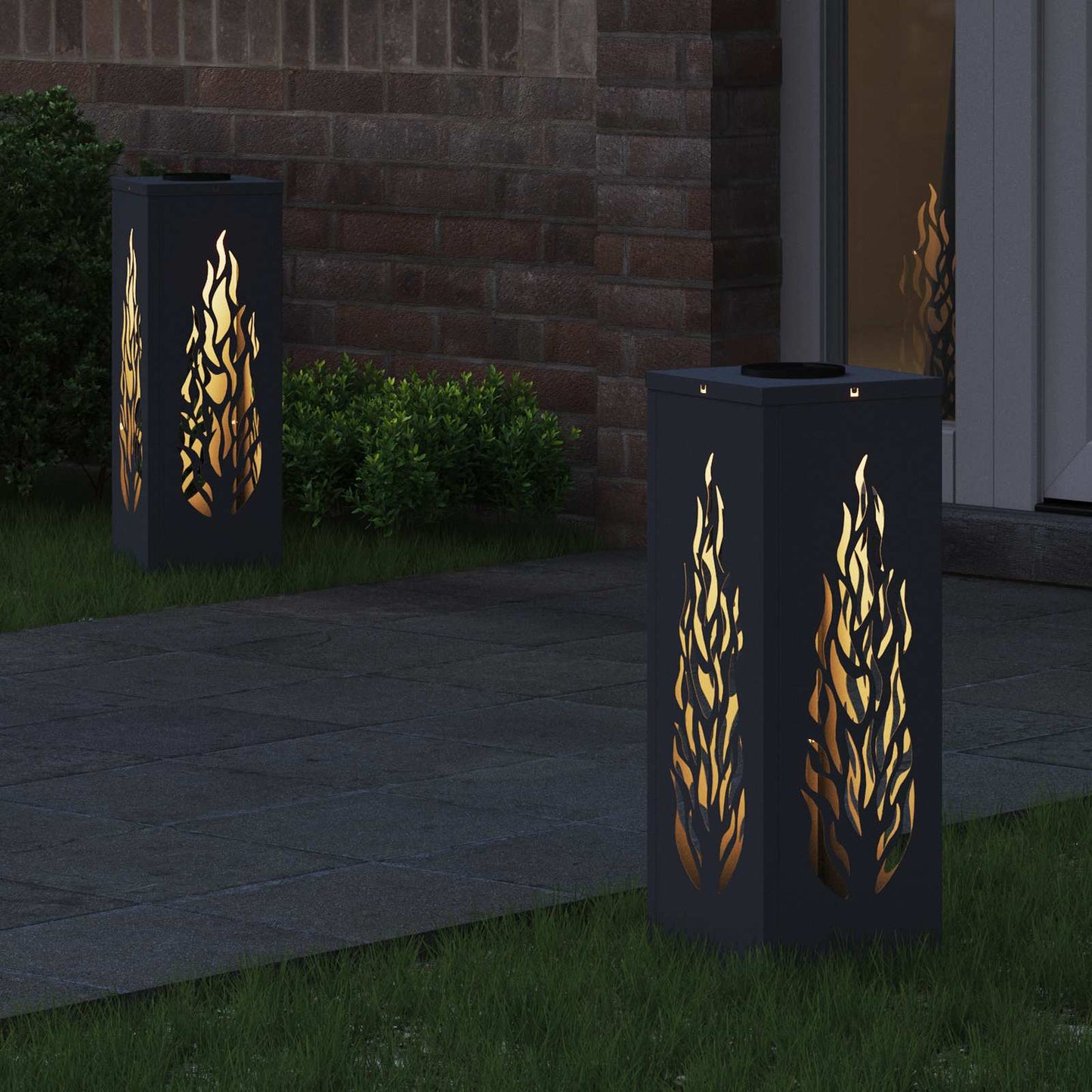 Solar LED Pathway Light 2 pcs Anthracite Cold Rolled Steel