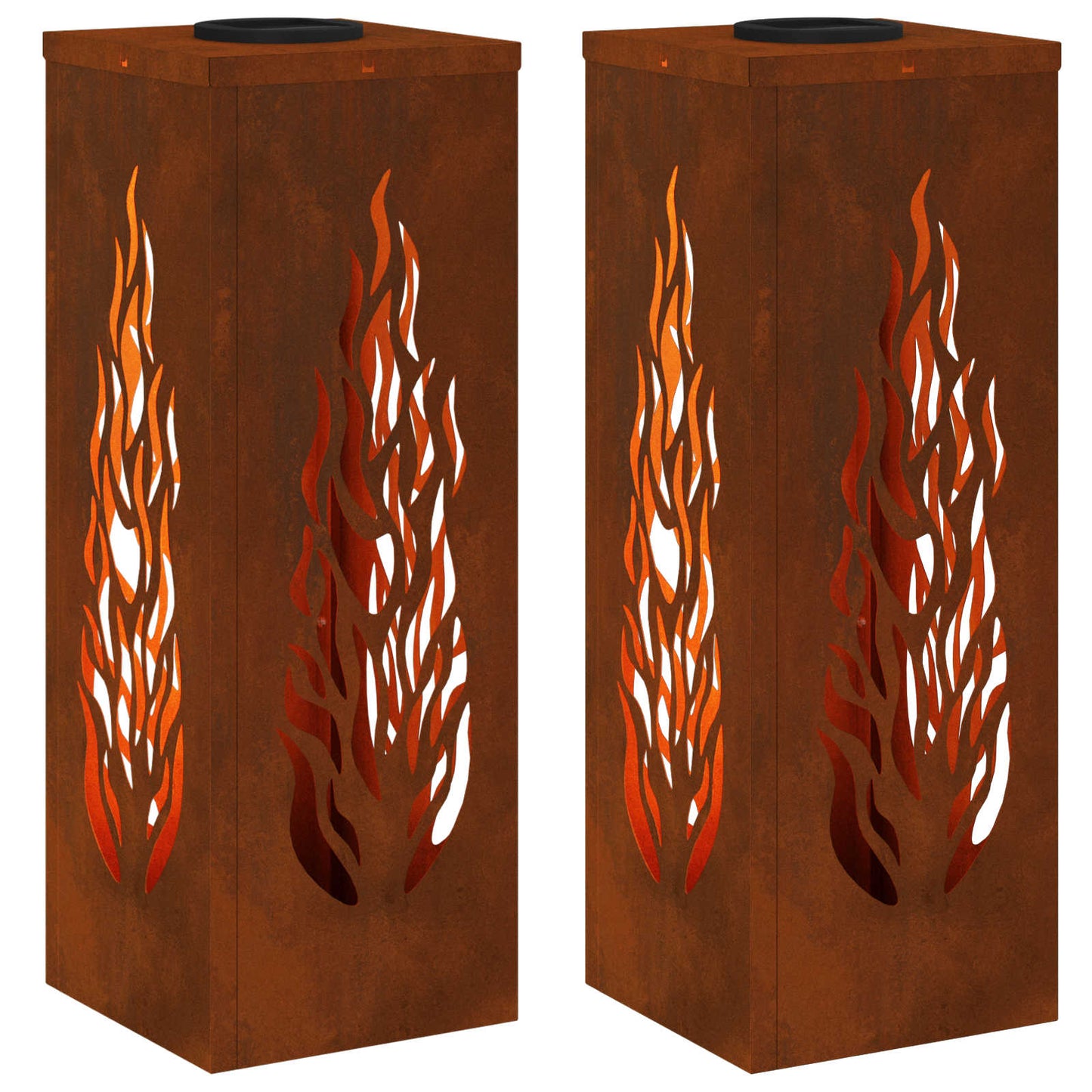 Solar LED Pathway Light 2 pcs Bronze Weathering Steel