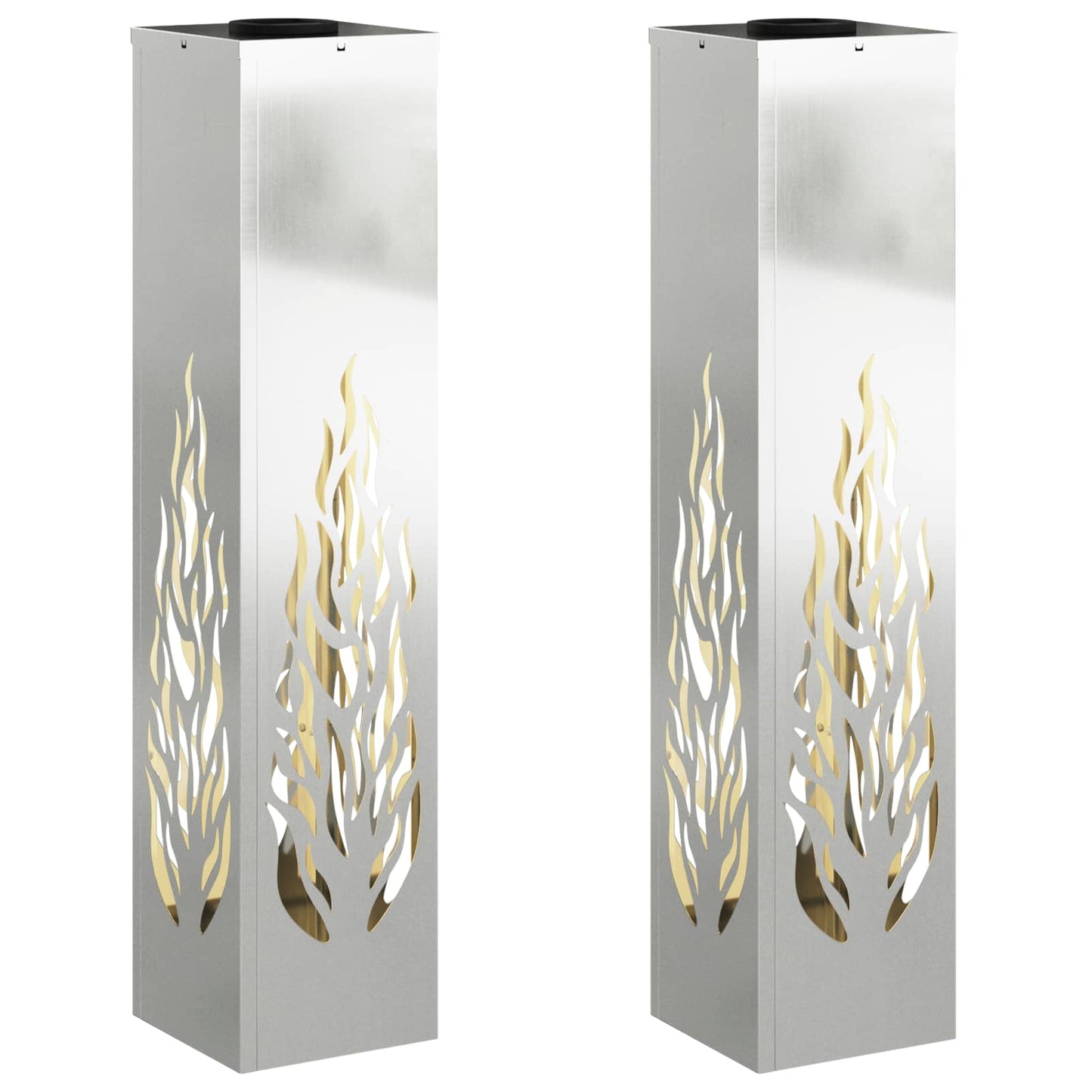Solar LED Pathway Light 2 pcs Silver Galvanized Steel