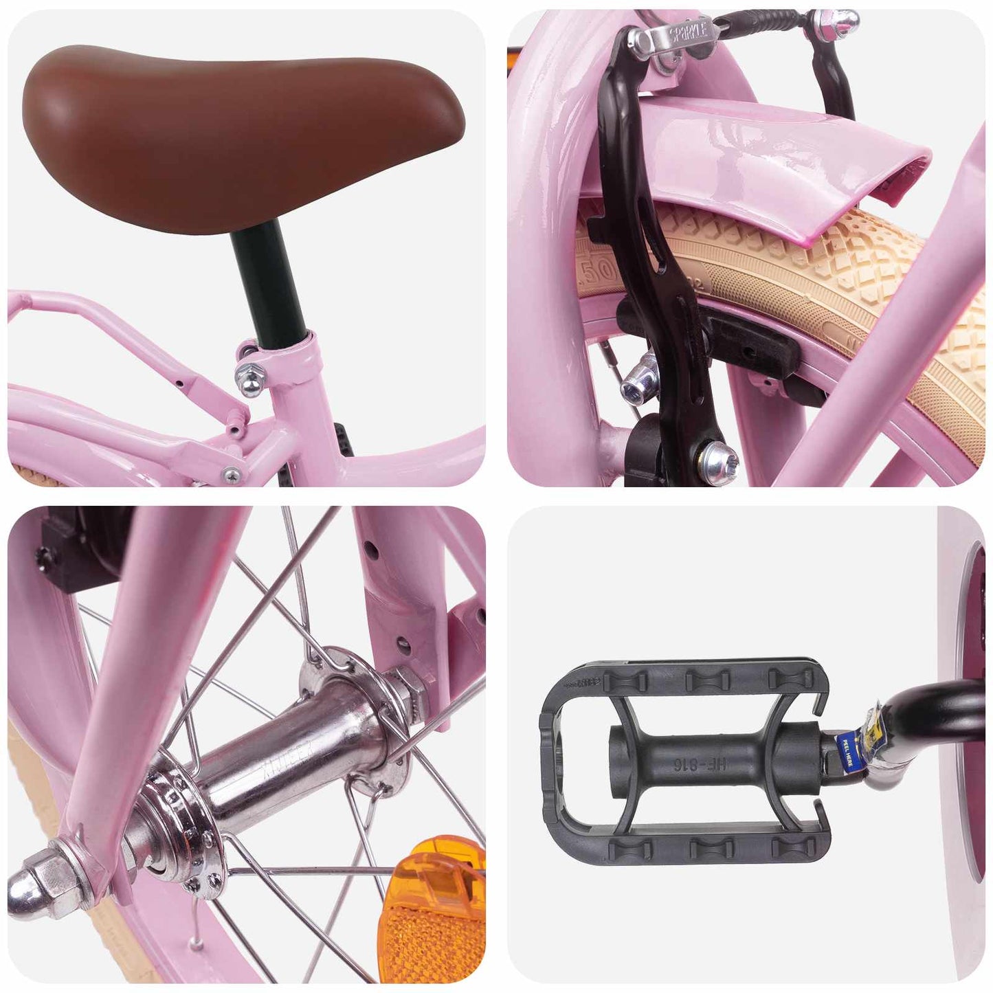 Kids Bike 16 Inches for 4-6 Years Old Light Pink