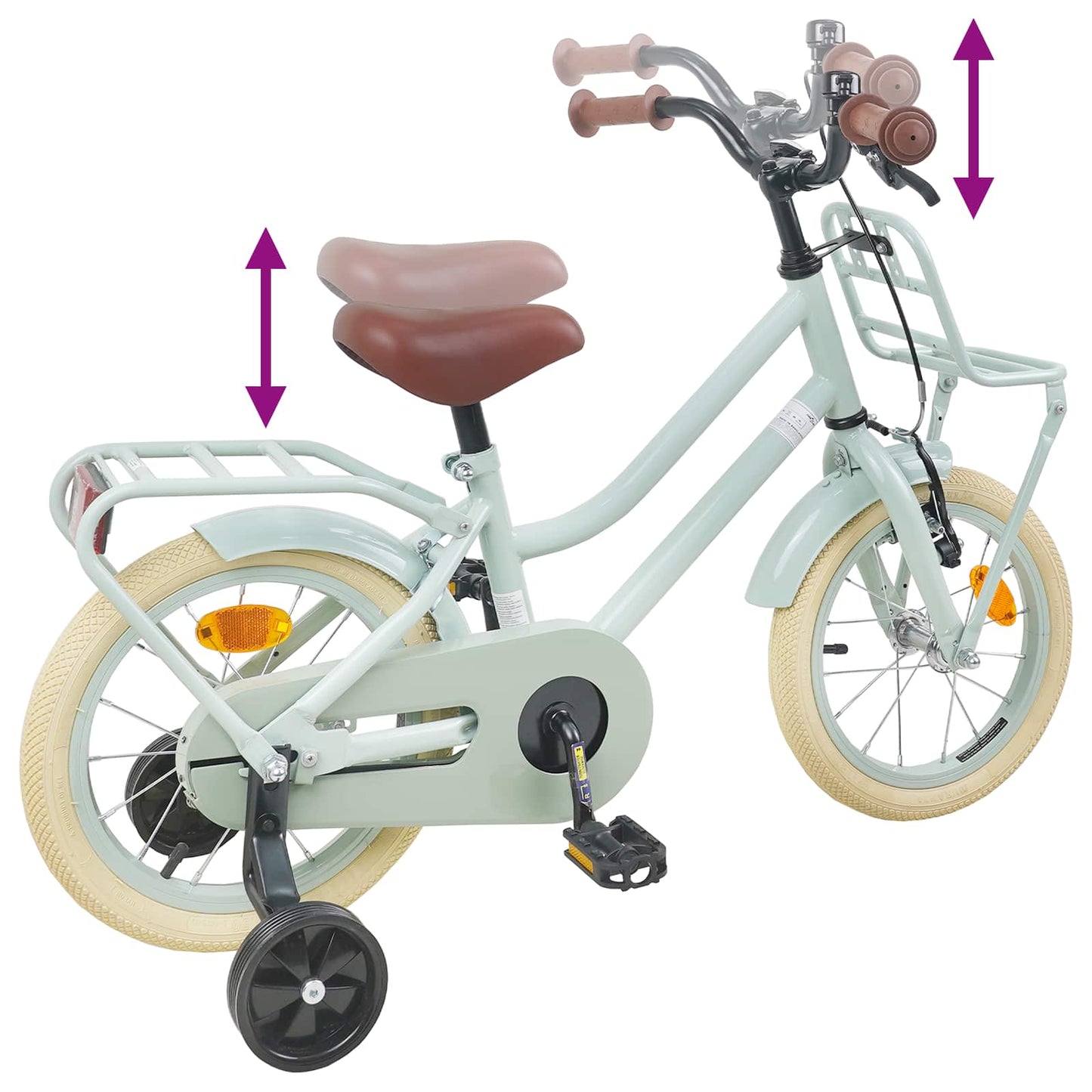 Kids Bike 14 Inches for 3-5 Years Old Light Green