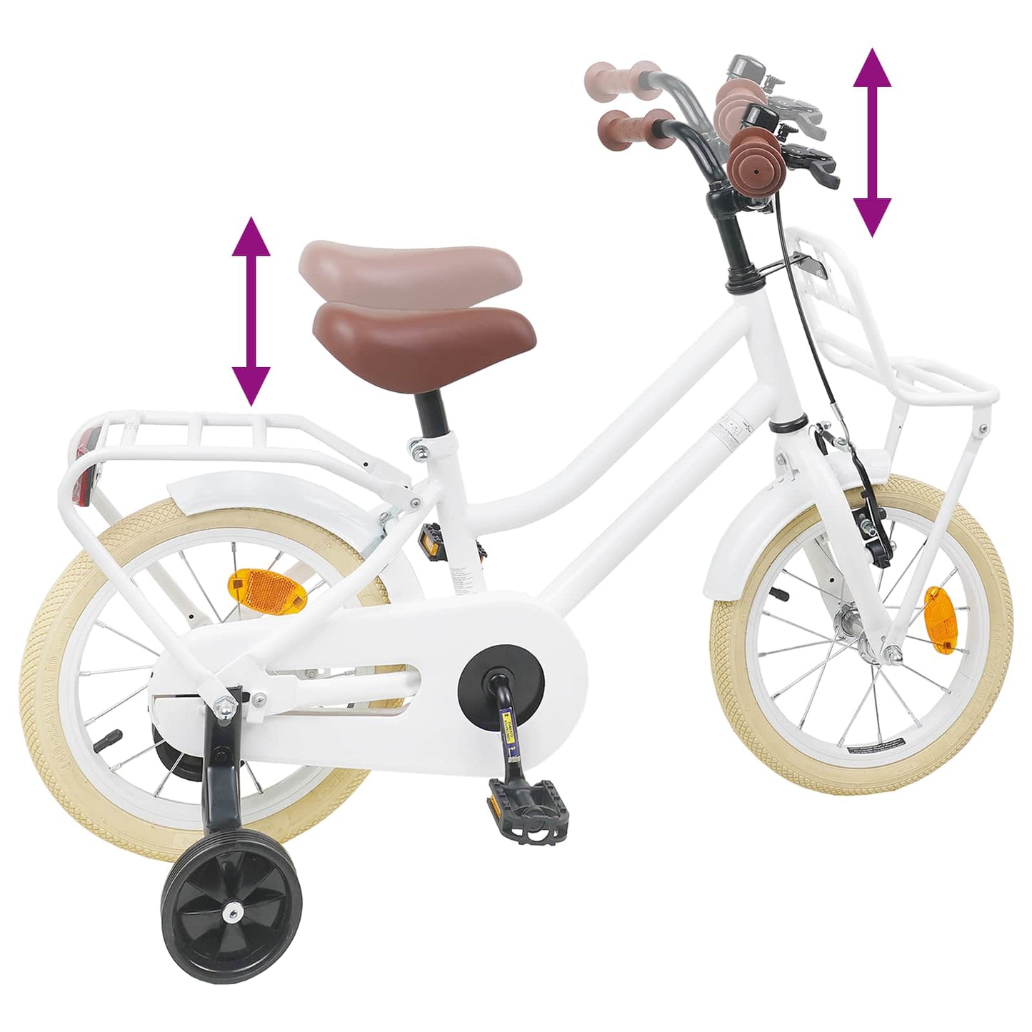 Kids Bike 12 Inches for 2-4 Years Old White
