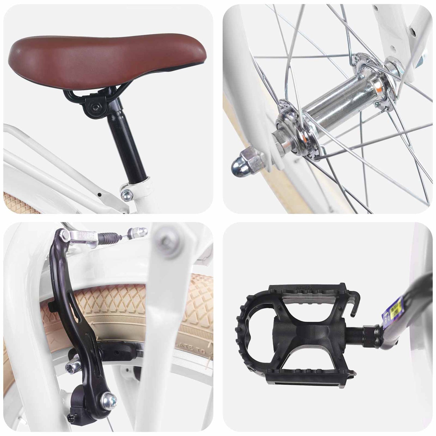 Kids Bike 20 Inches for 6-11 Years Old White