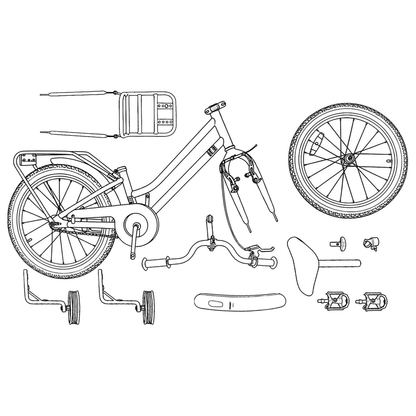 Kids Bike 14 Inches for 3-5 Years Old Light Blue