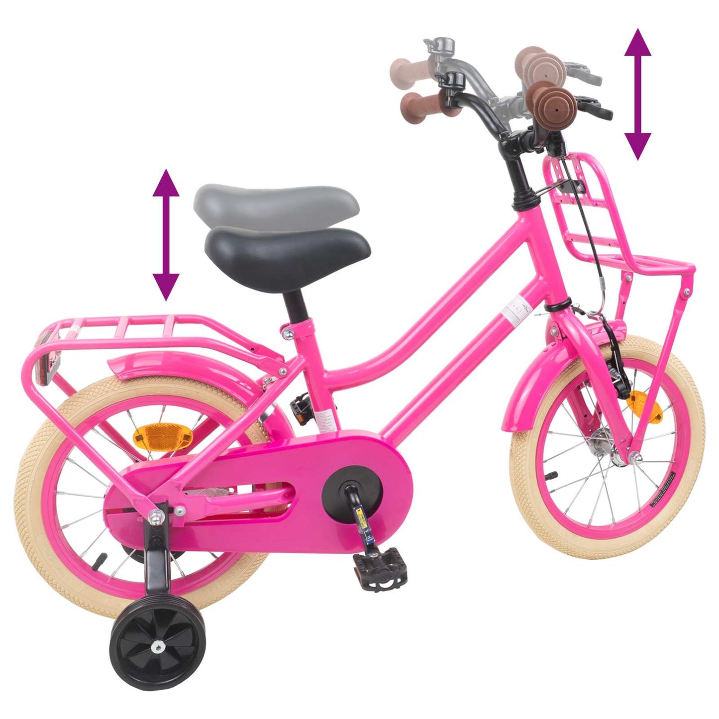 Kids Bike 12 Inches for 2-4 Years Old Dark Pink