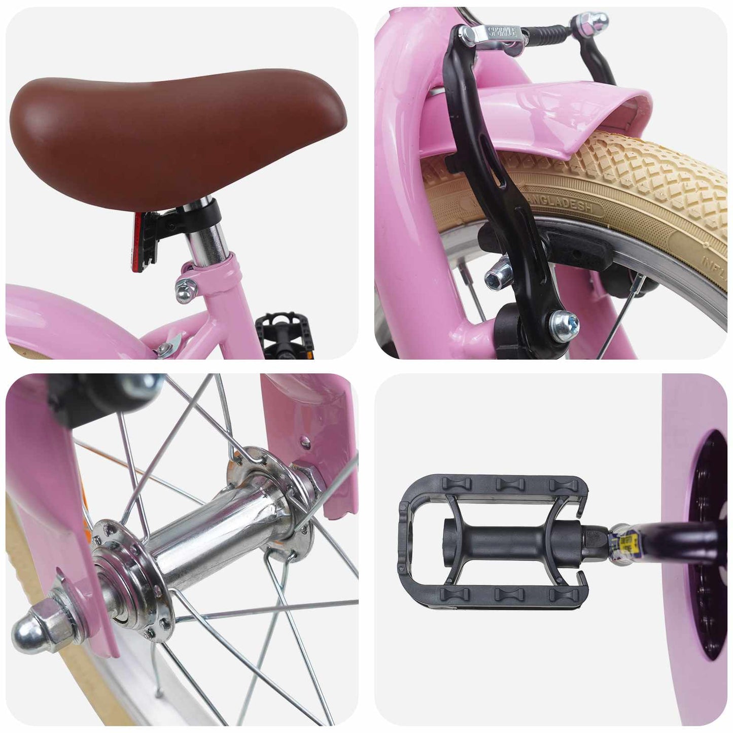 Kids Bike 14 Inches for 3-5 Years Old Light Pink