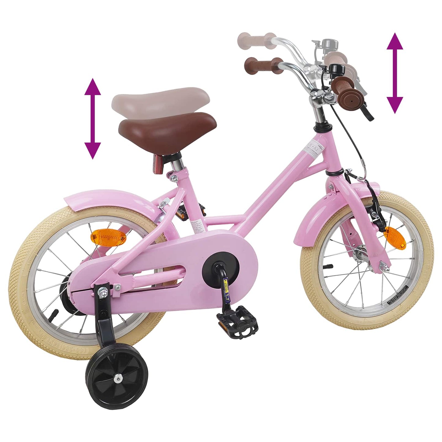 Kids Bike 14 Inches for 3-5 Years Old Light Pink