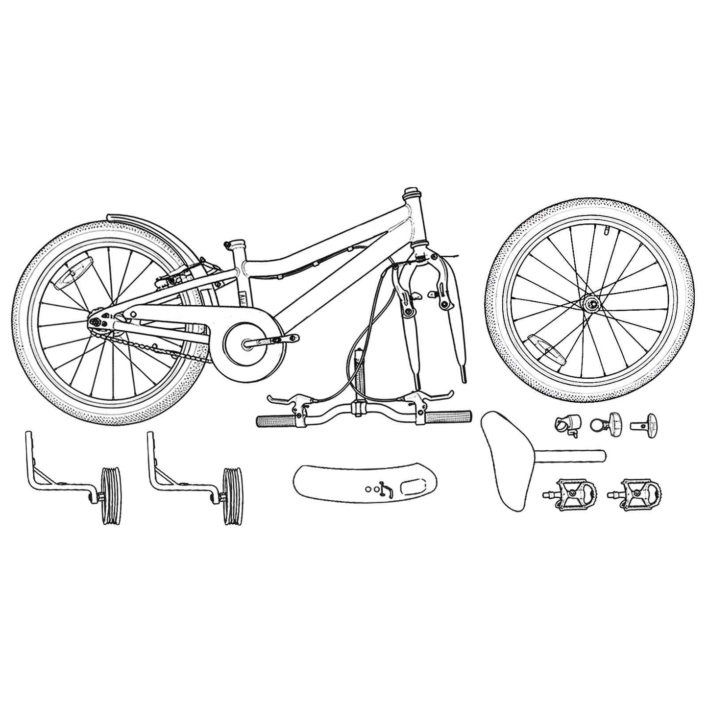 Kids Bike 14 Inches for 3-5 Years Old Light Pink