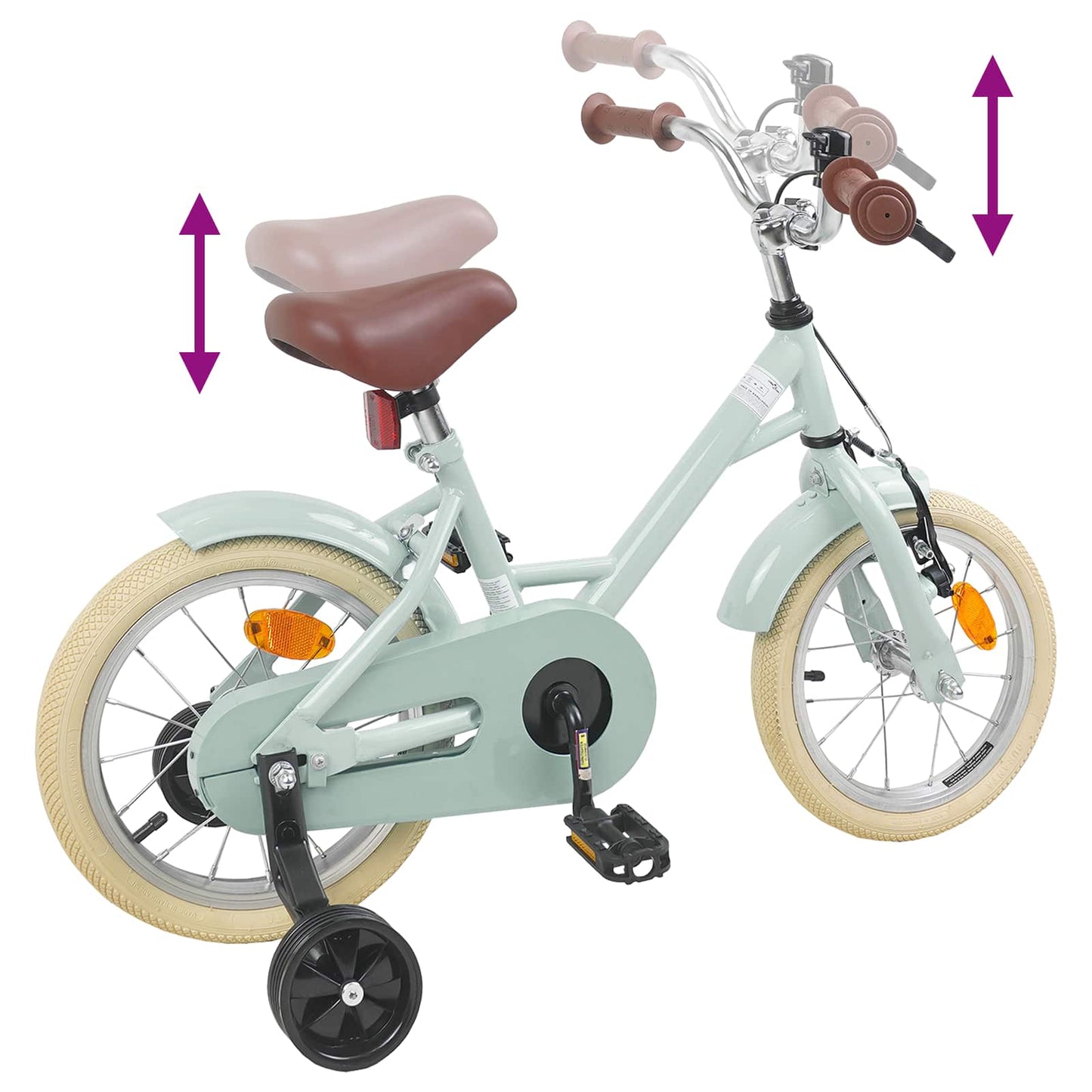 Kids Bike 16 Inches for 4-6 Years Old Light Green
