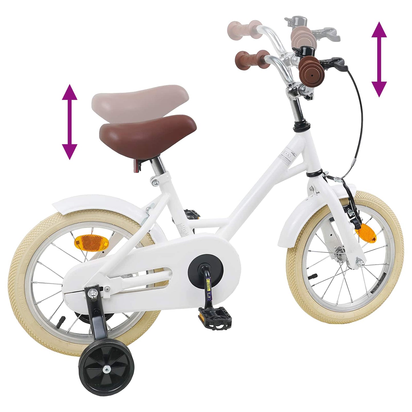 Kids Bike 16 Inches for 4-6 Years Old White