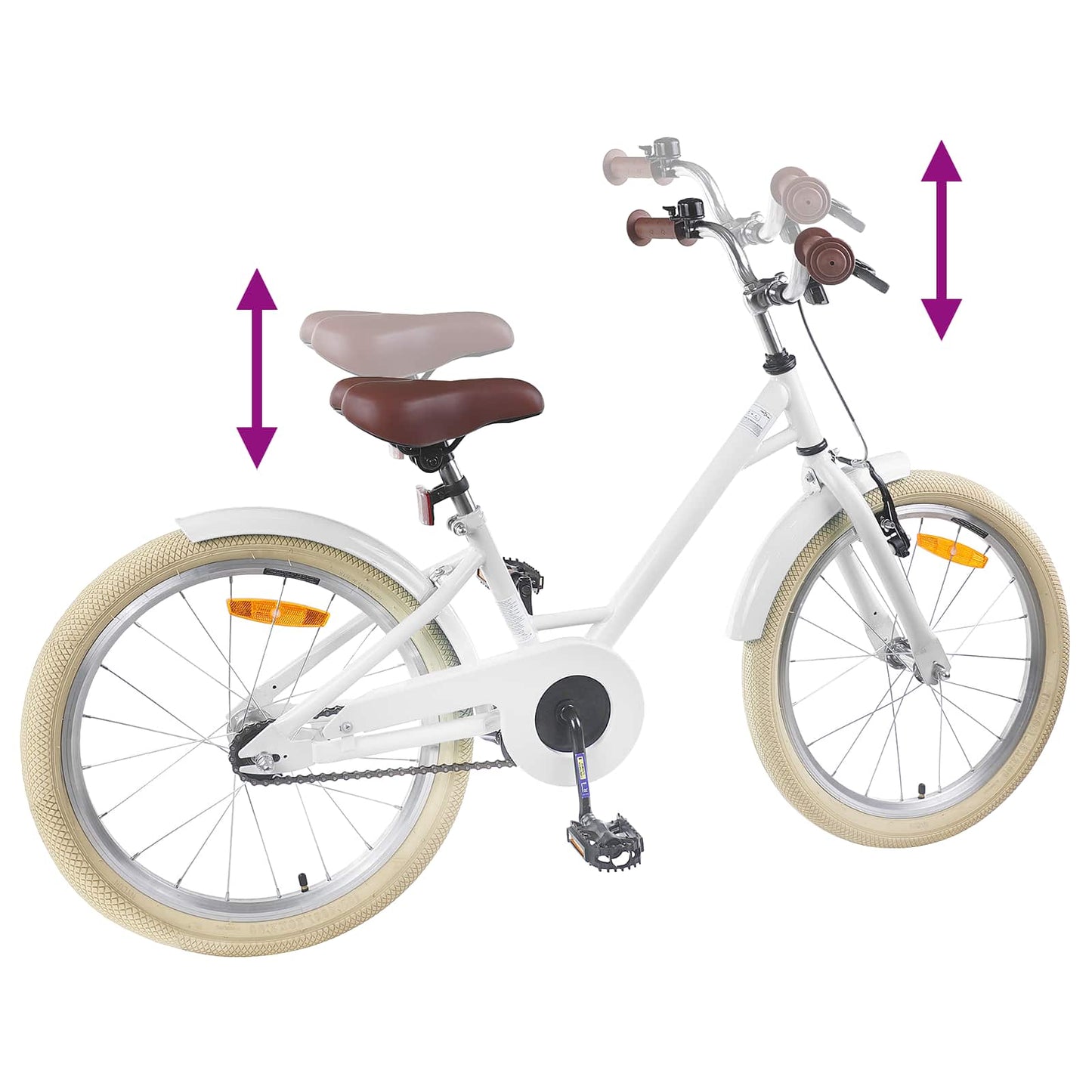 Kids Bike 22 Inches for 7-12 Years Old White