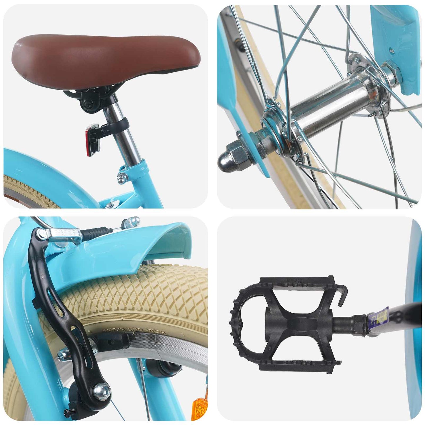 Kids Bike 22 Inches for 7-12 Years Old Light Blue