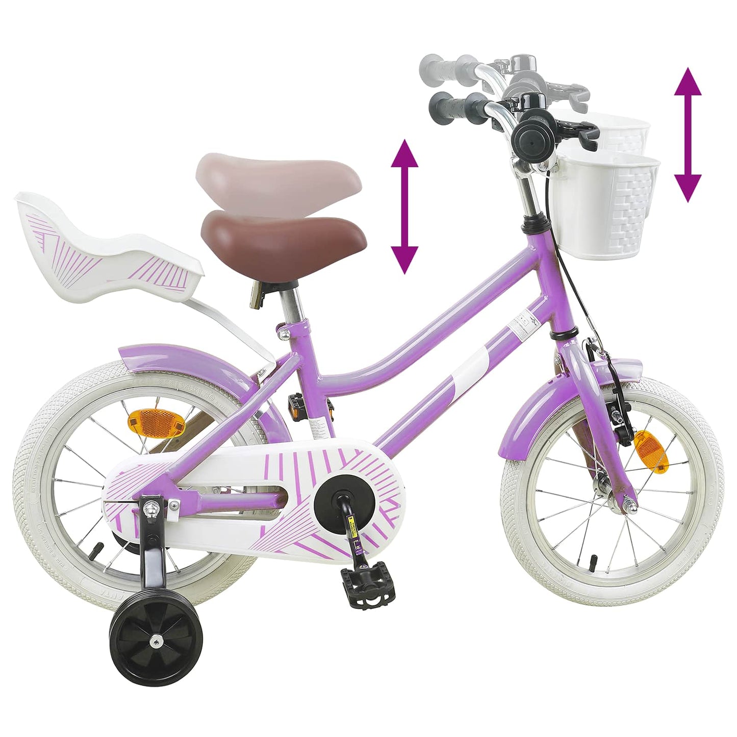 Kids Bike 12 Inches for 2-4 Years Old Purple