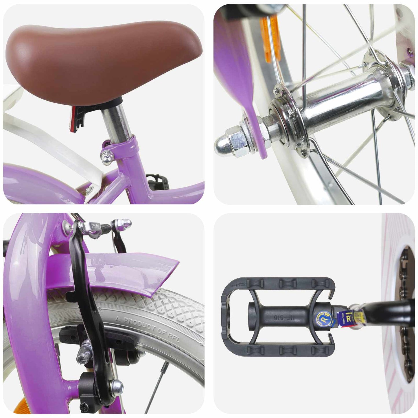 Kids Bike 16 Inches for 4-6 Years Old Purple