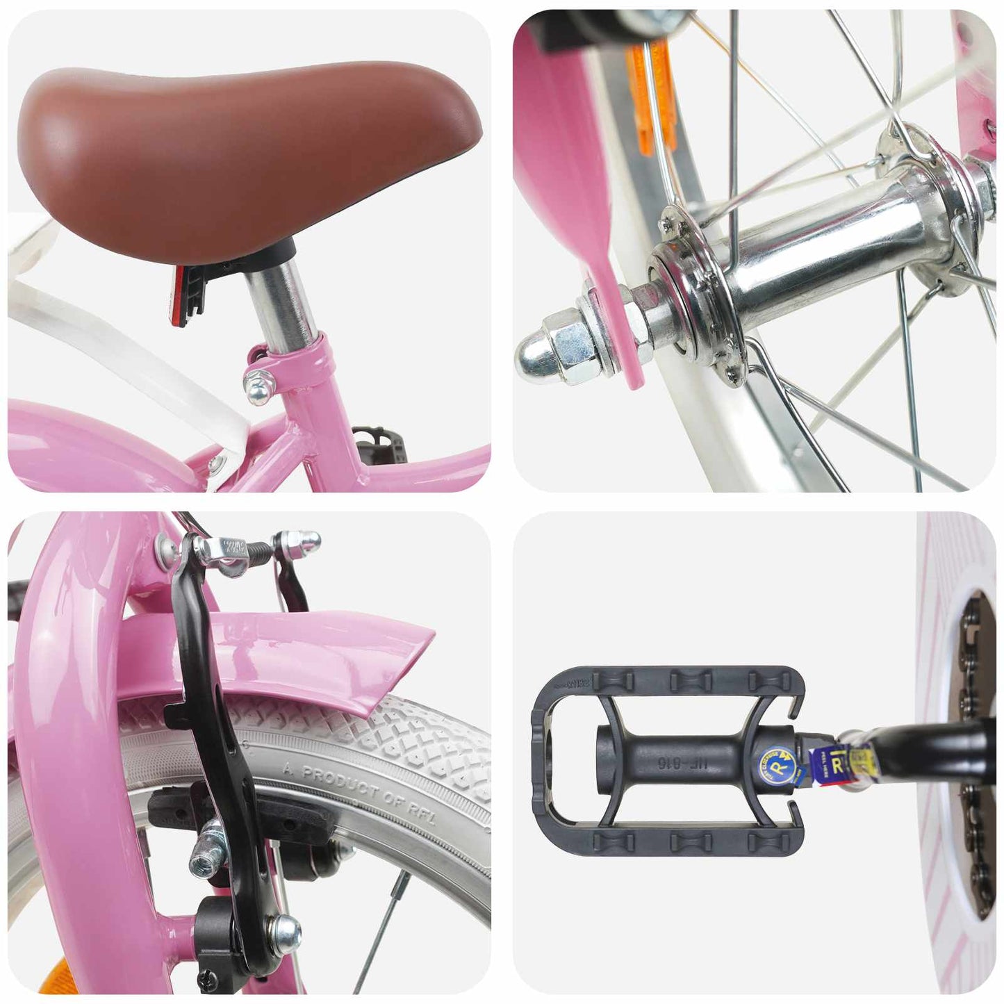 Kids Bike 14 Inches for 3-5 Years Old Light Pink