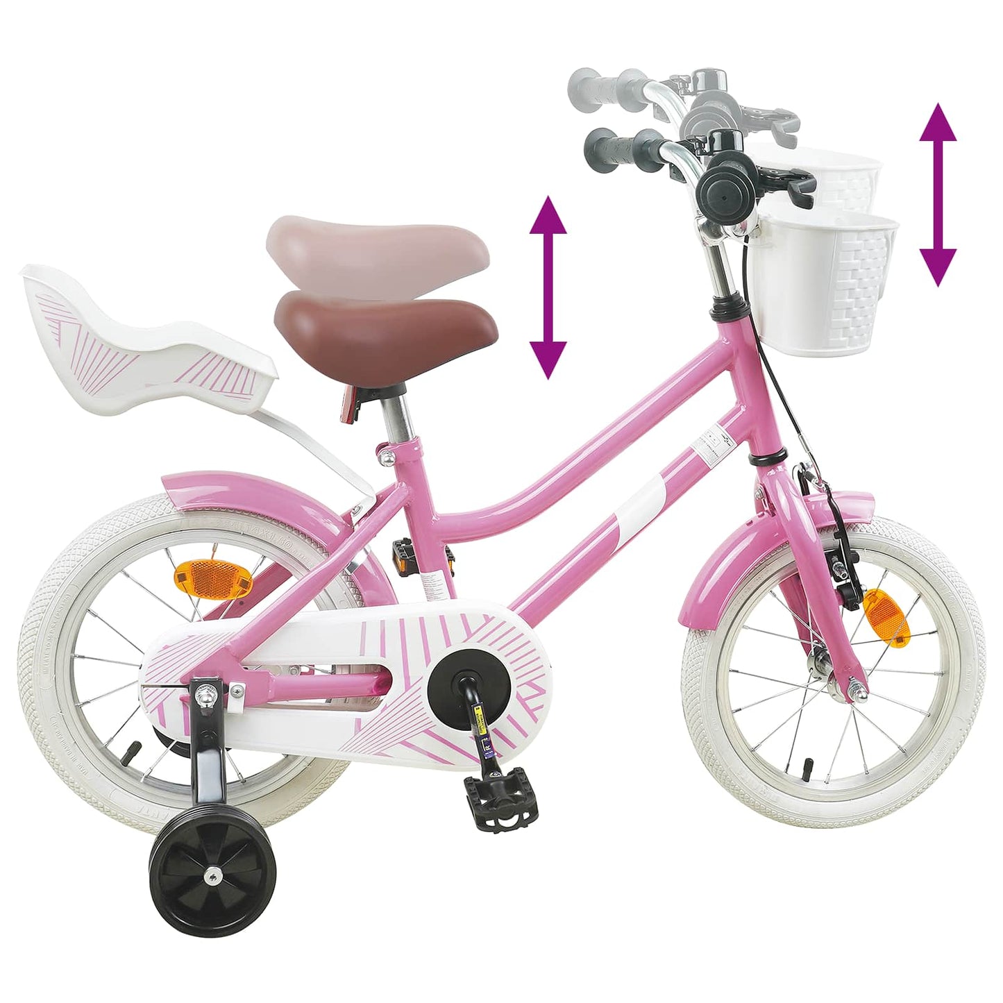 Kids Bike 14 Inches for 3-5 Years Old Light Pink
