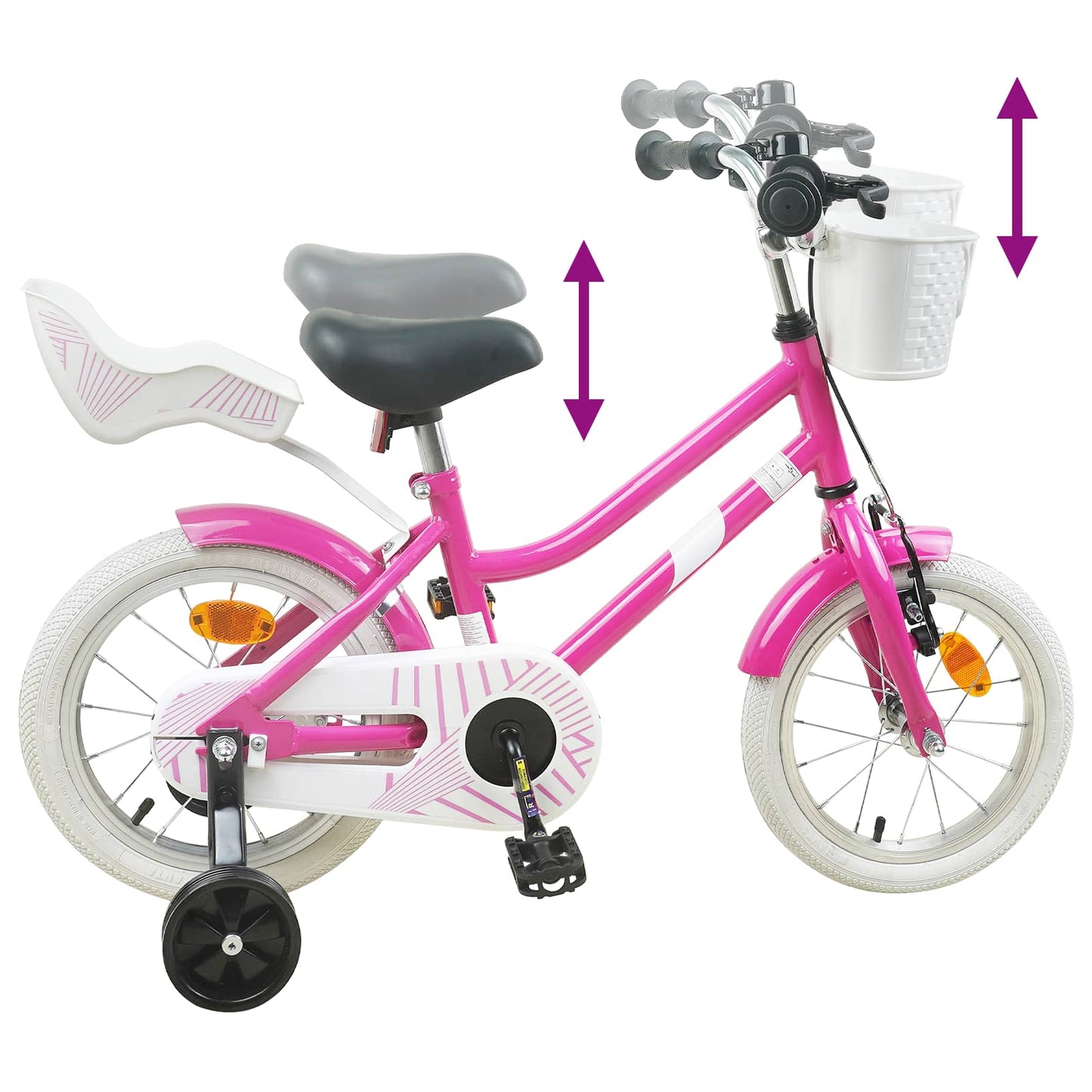Kids Bike 12 Inches for 2-4 Years Old Dark Pink