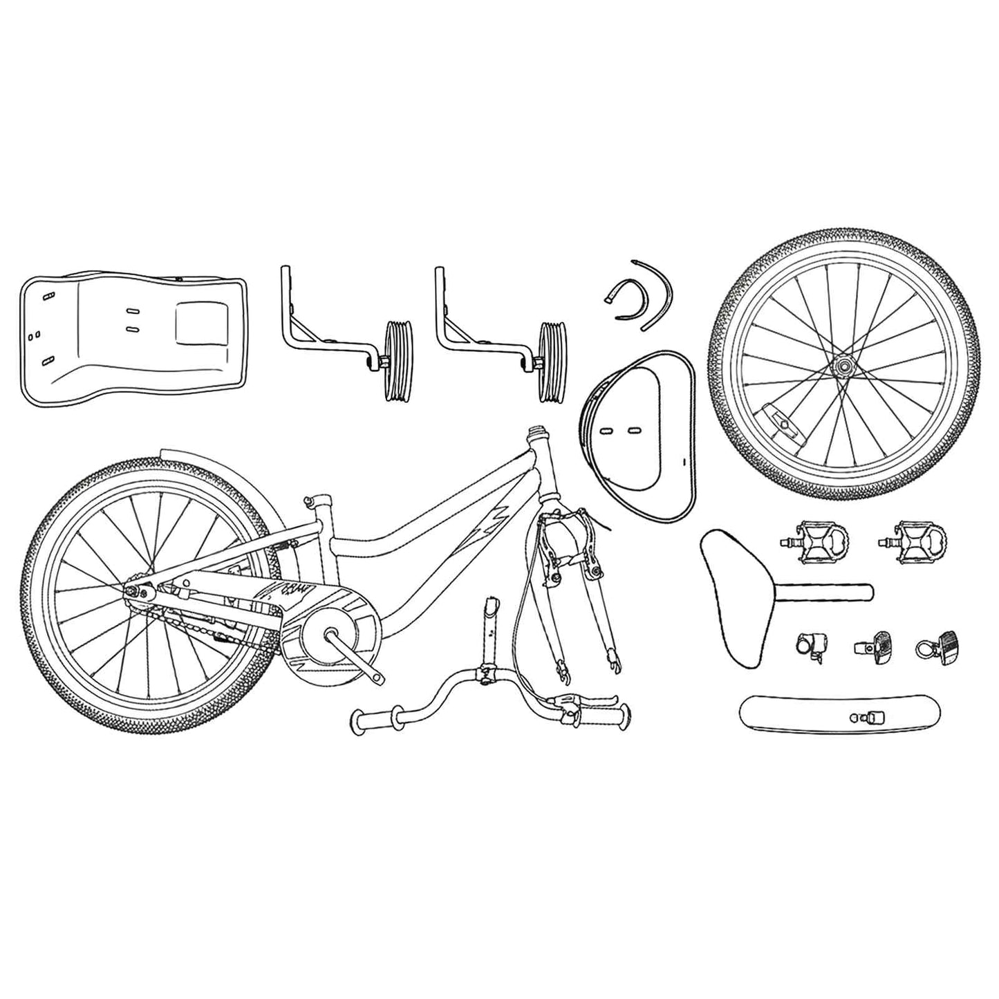 Kids Bike 16 Inches for 4-6 Years Old White