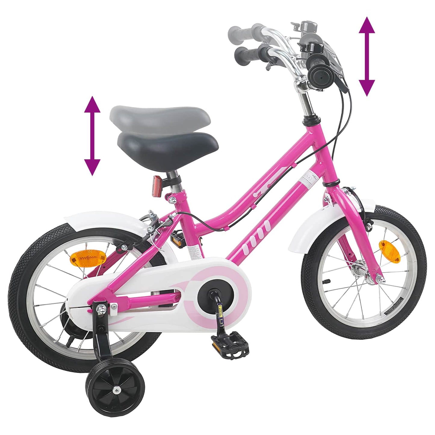 Kids Bike 12 Inches for 2-4 Years Old Pink White