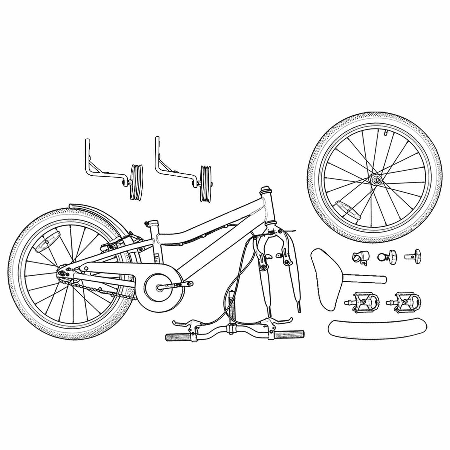 Kids Bike 14 Inches for 3-5 Years Old Pink White