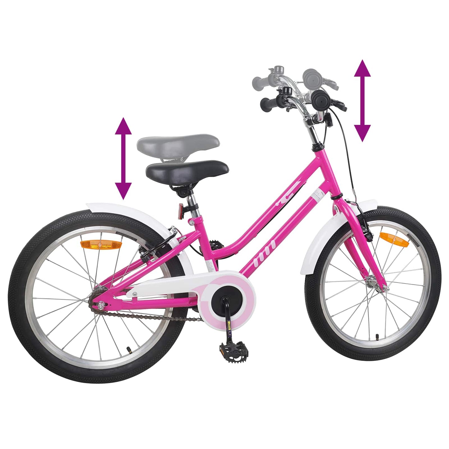 Kids Bike 22 Inches for 7-12 Years Old Pink White