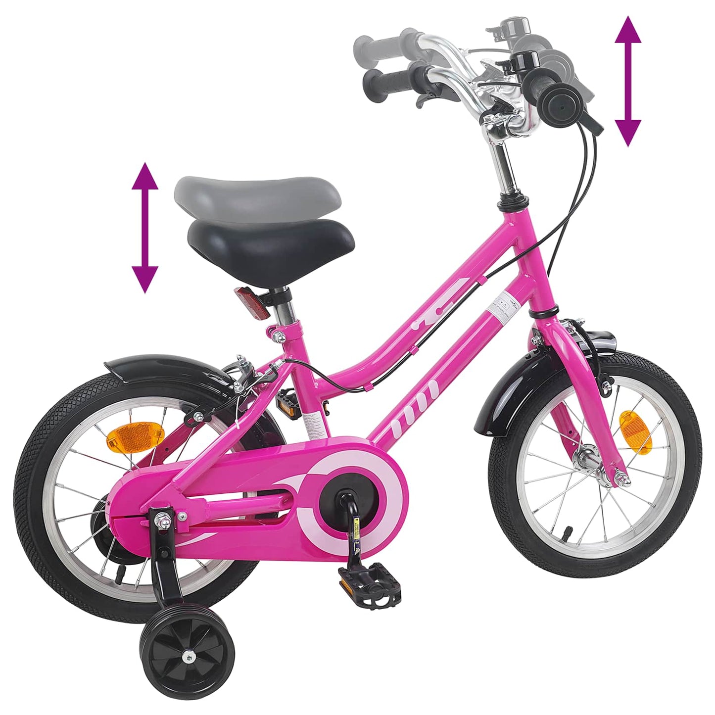Kids Bike 12 Inches for 2-4 Years Old Pink Black