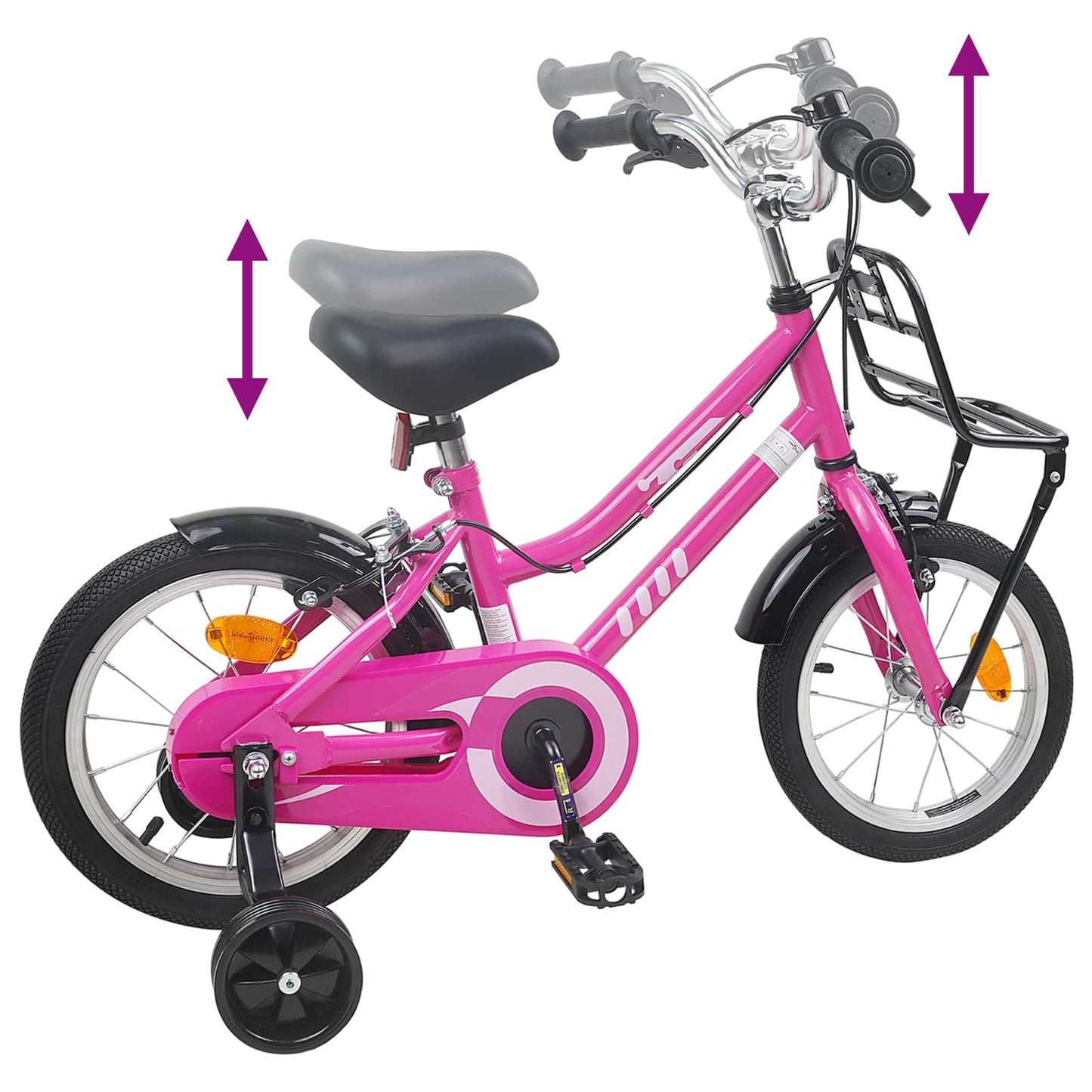 Kids Bike 12 Inches for 2-4 Years Old Pink and Black